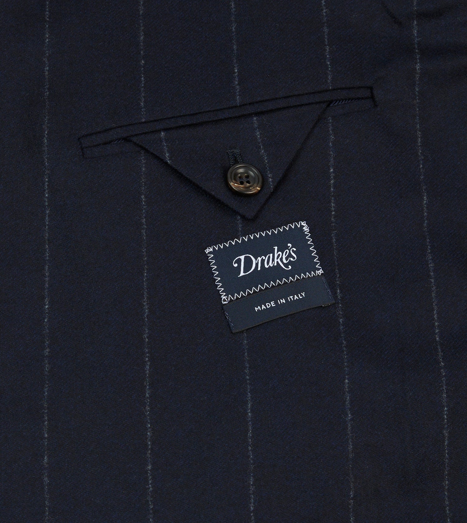 Navy Chalkstripe Wool Double-Breasted Tailored Jacket