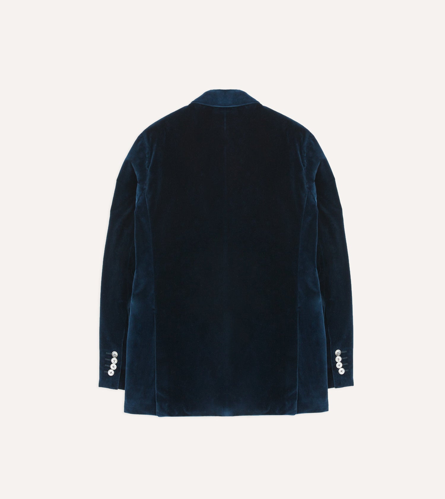 Blue Velvet Double-Breasted Tailored Jacket
