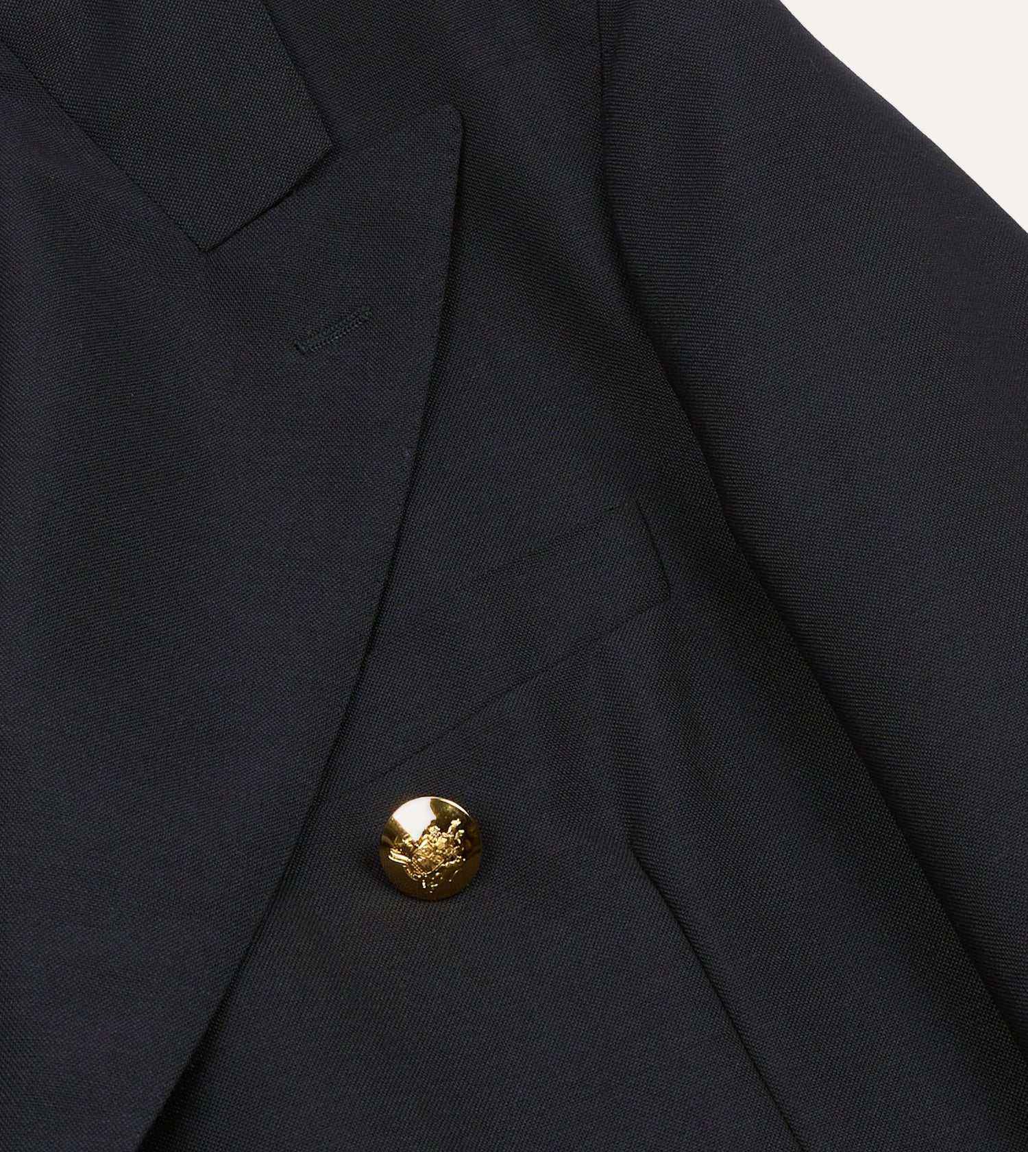 Navy Wool-Mohair Double-Breasted Travel Blazer
