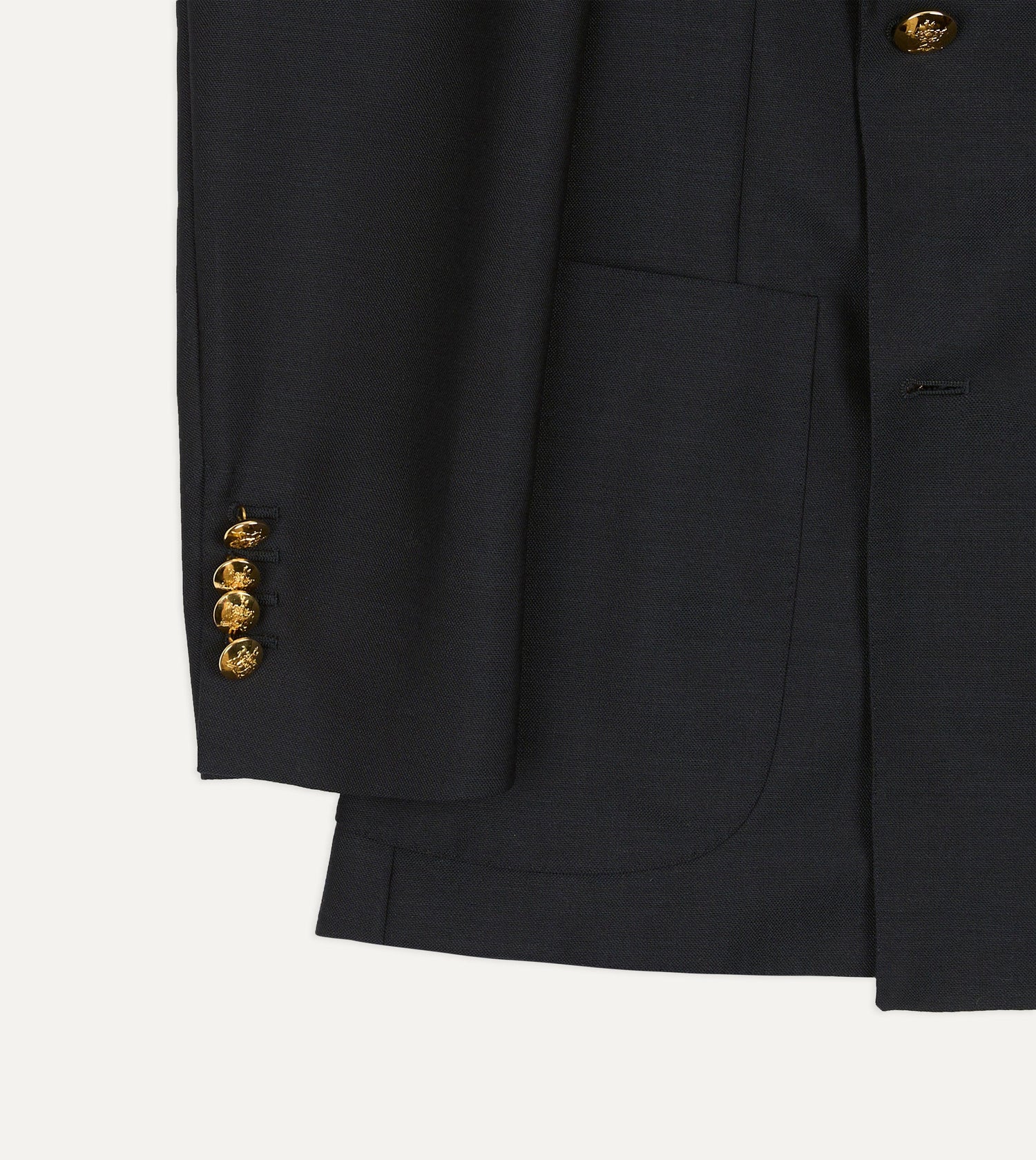 Navy Wool-Mohair Double-Breasted Travel Blazer