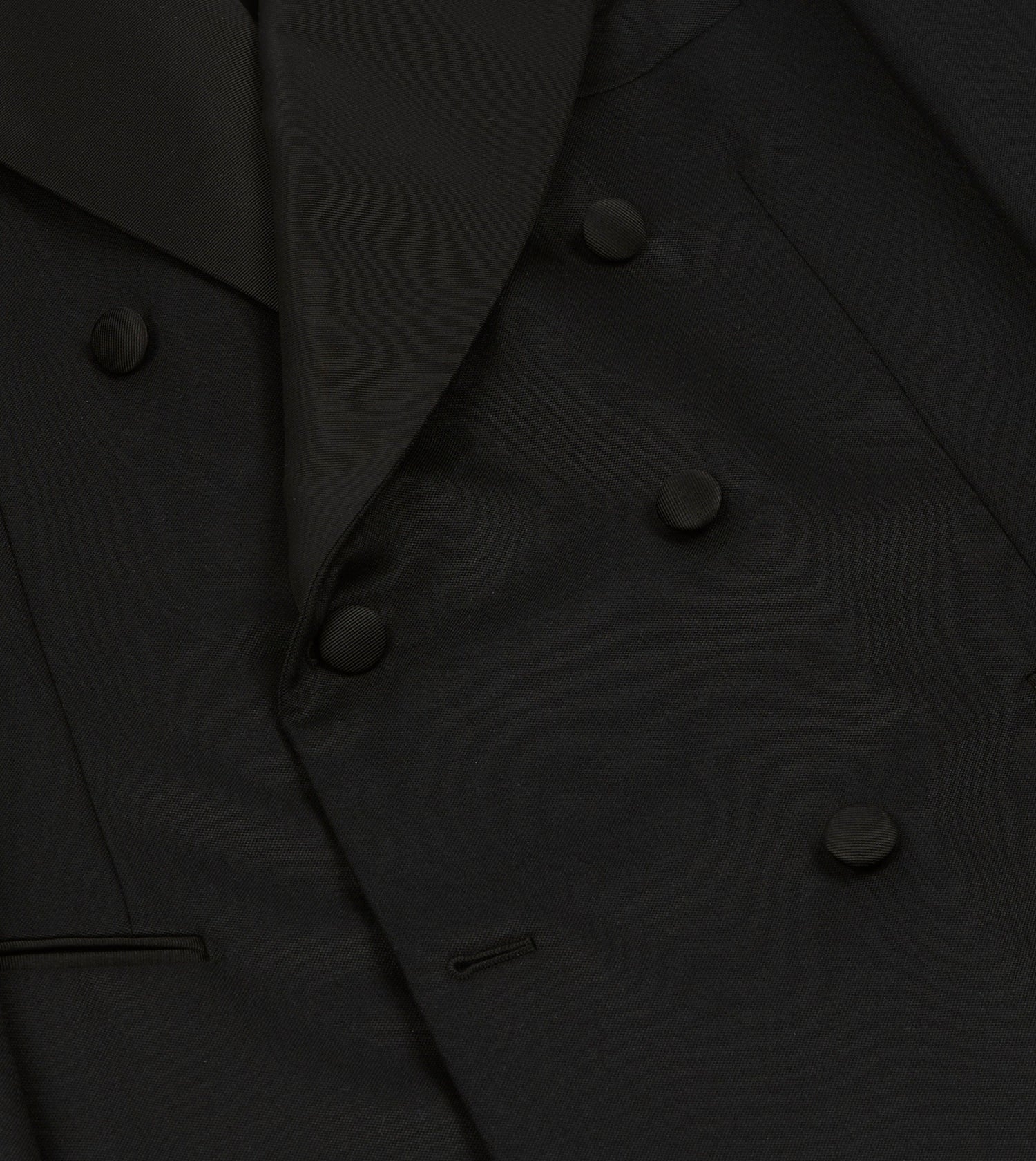Black Barathea Wool Double-Breasted Dinner Jacket