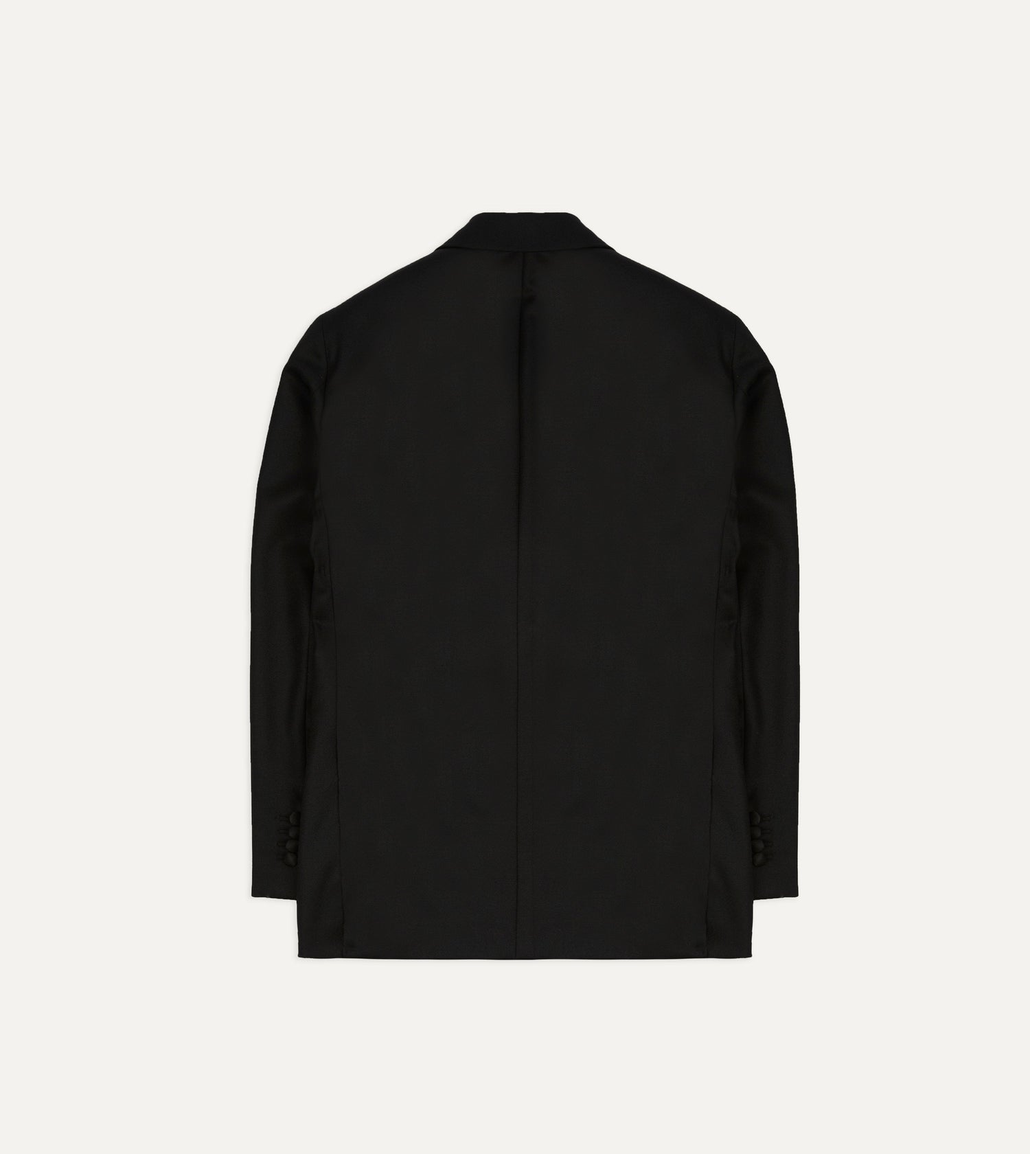 Black Barathea Wool Double-Breasted Dinner Jacket