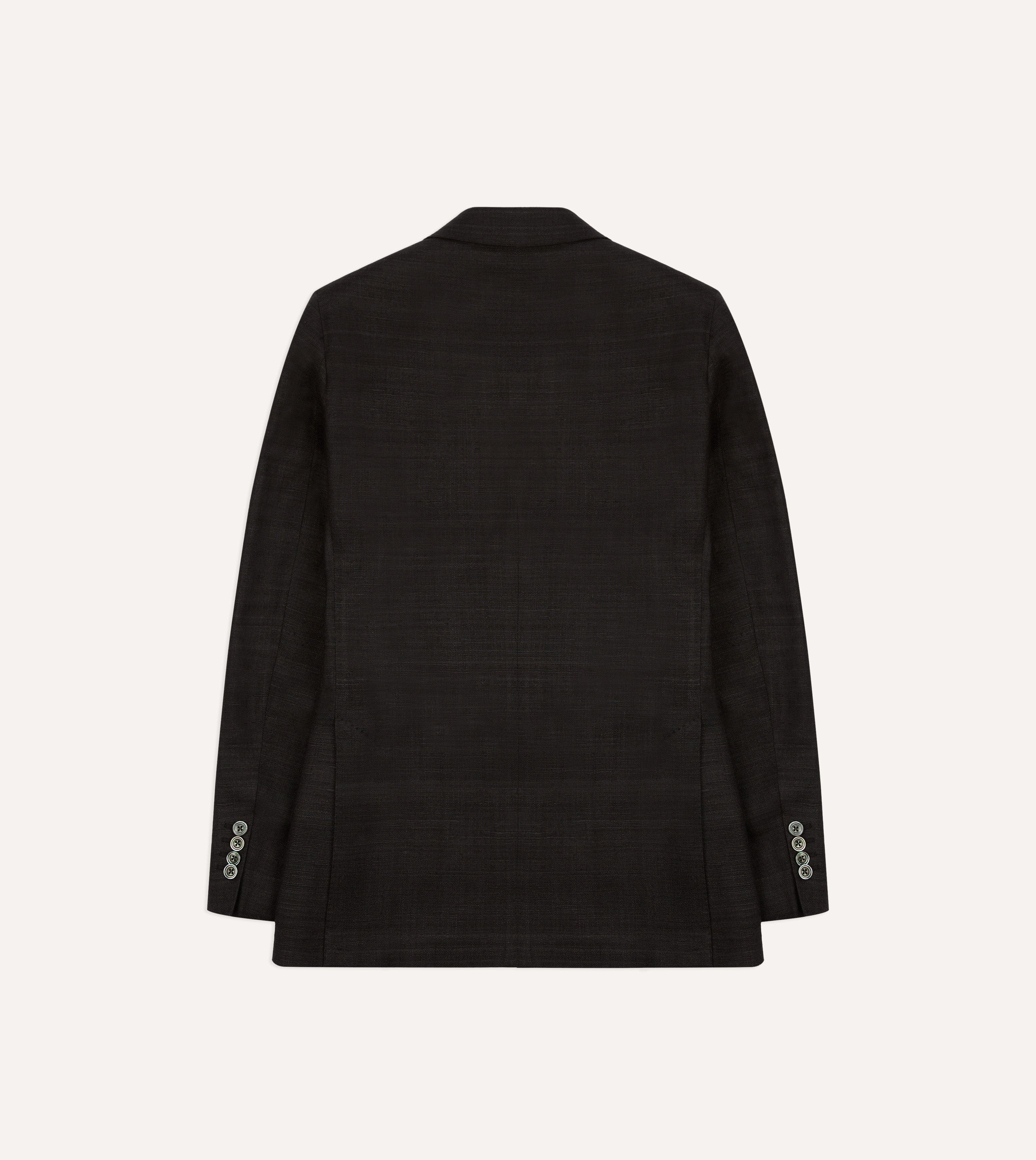 Black Tussah Silk Double-Breasted Evening Jacket