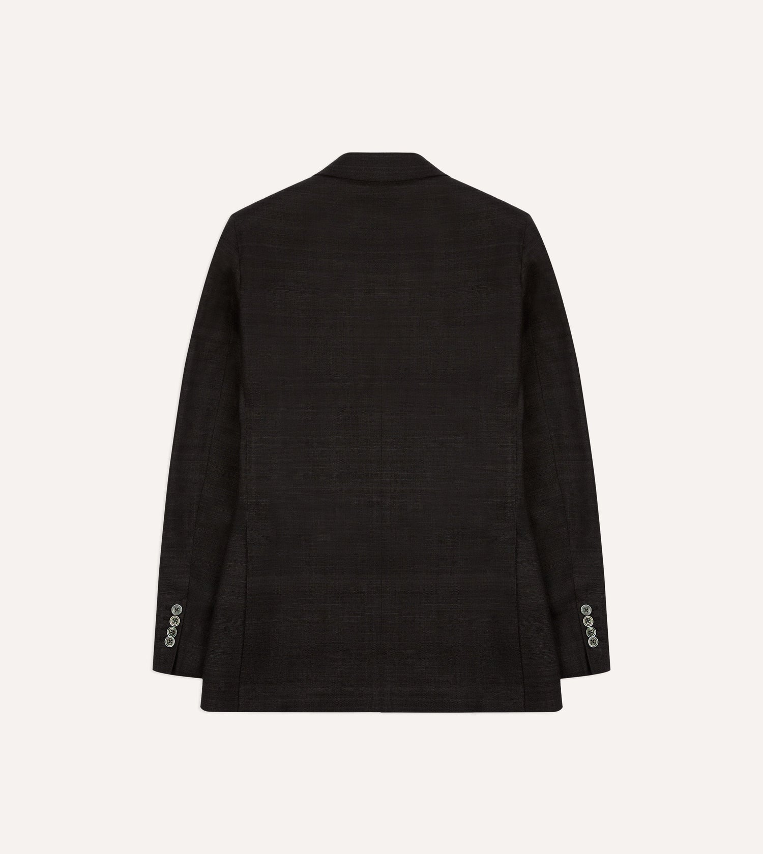 Black Tussah Silk Double-Breasted Evening Jacket