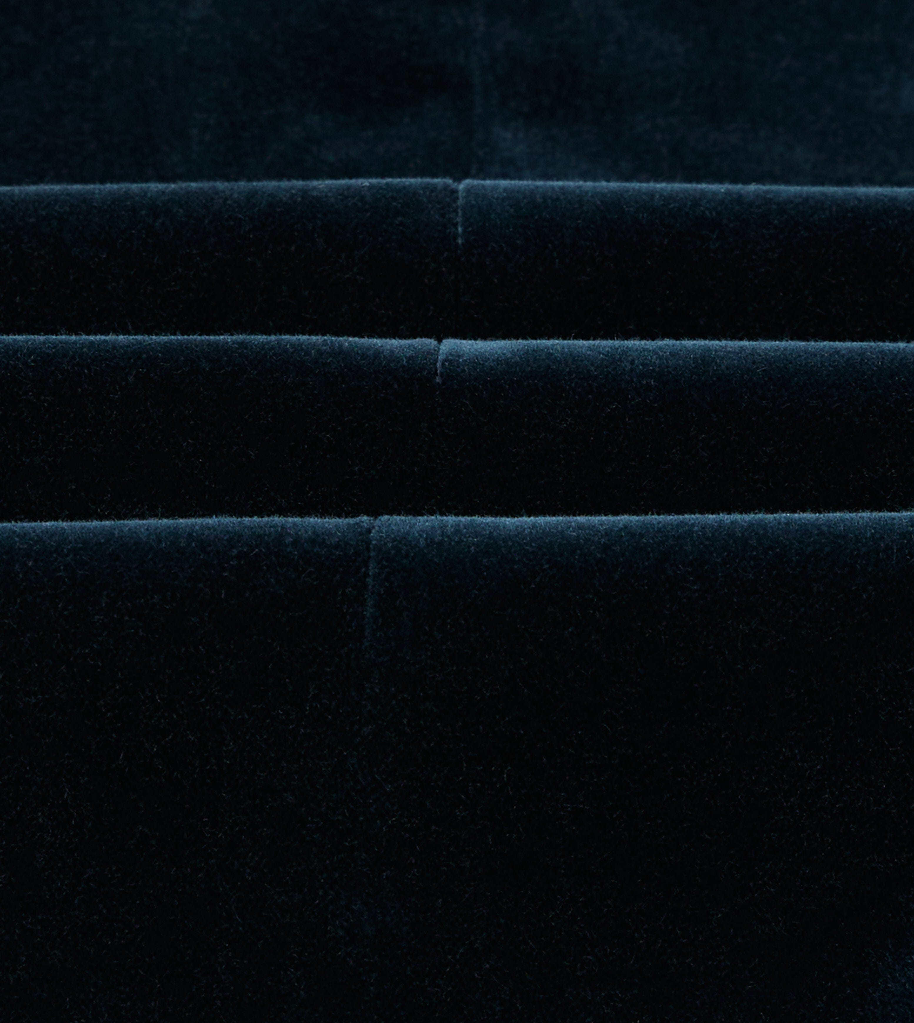 Navy Velvet Double-Breasted Blazer