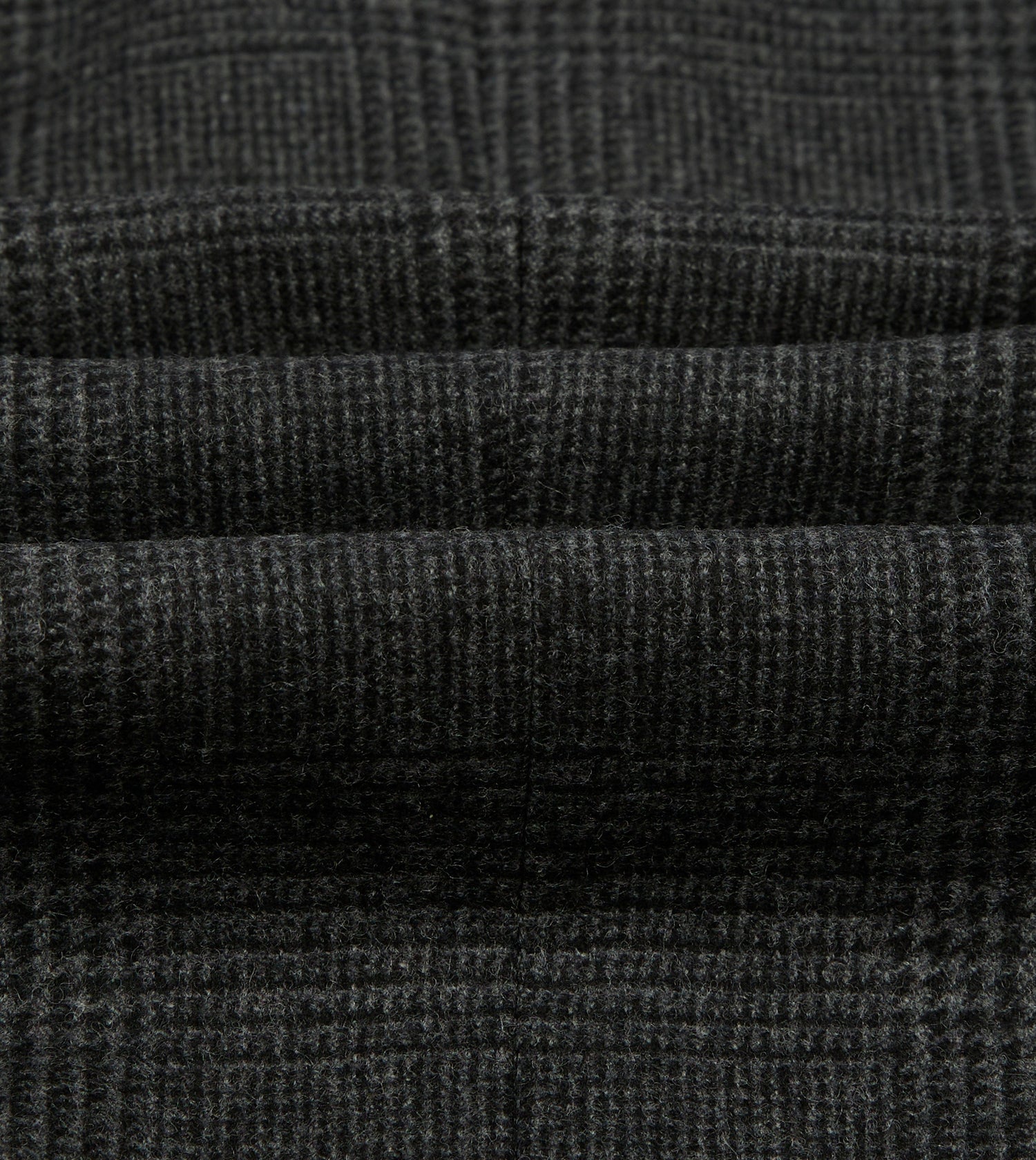 Grey Prince of Wales Check Wool Flannel Double-Breasted Tailored Jacket