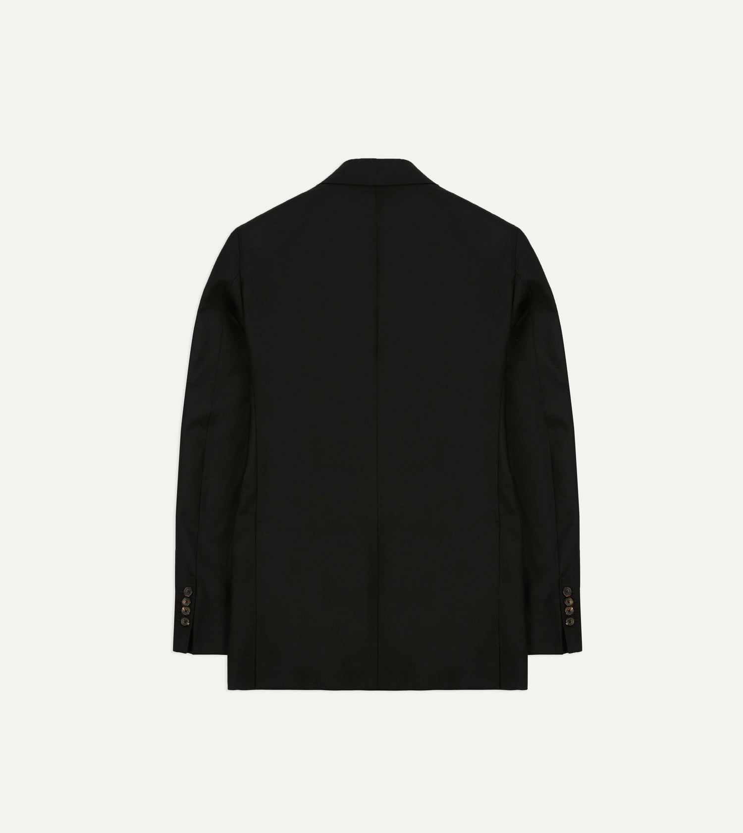 Black Fresco® Wool Double-Breasted Tailored Jacket