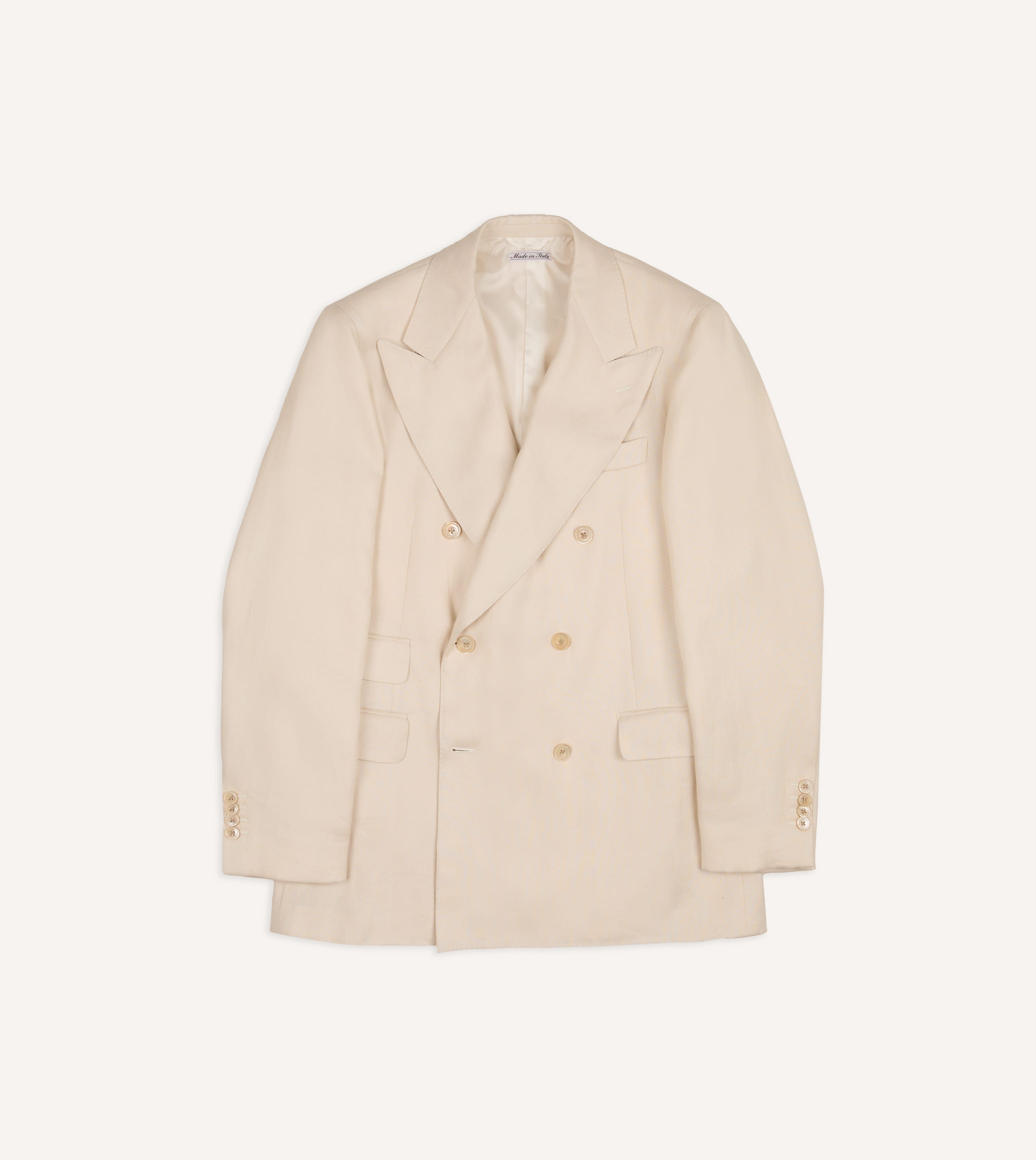 Ecru Ramie-Canapa Double-Breasted Tailored Jacket – Drakes