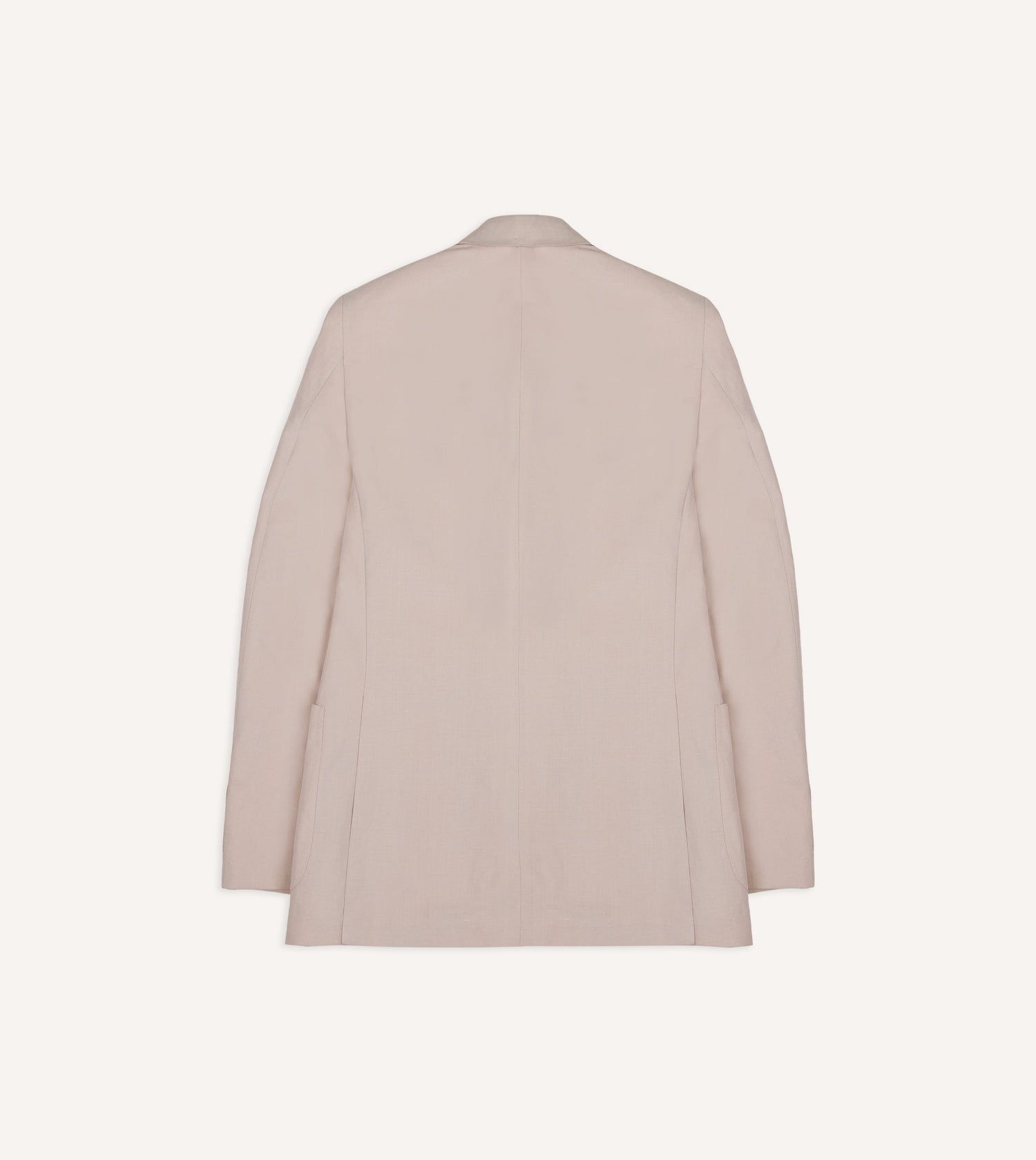 Pink Tussah Silk-Linen Double-Breasted Tailored Jacket