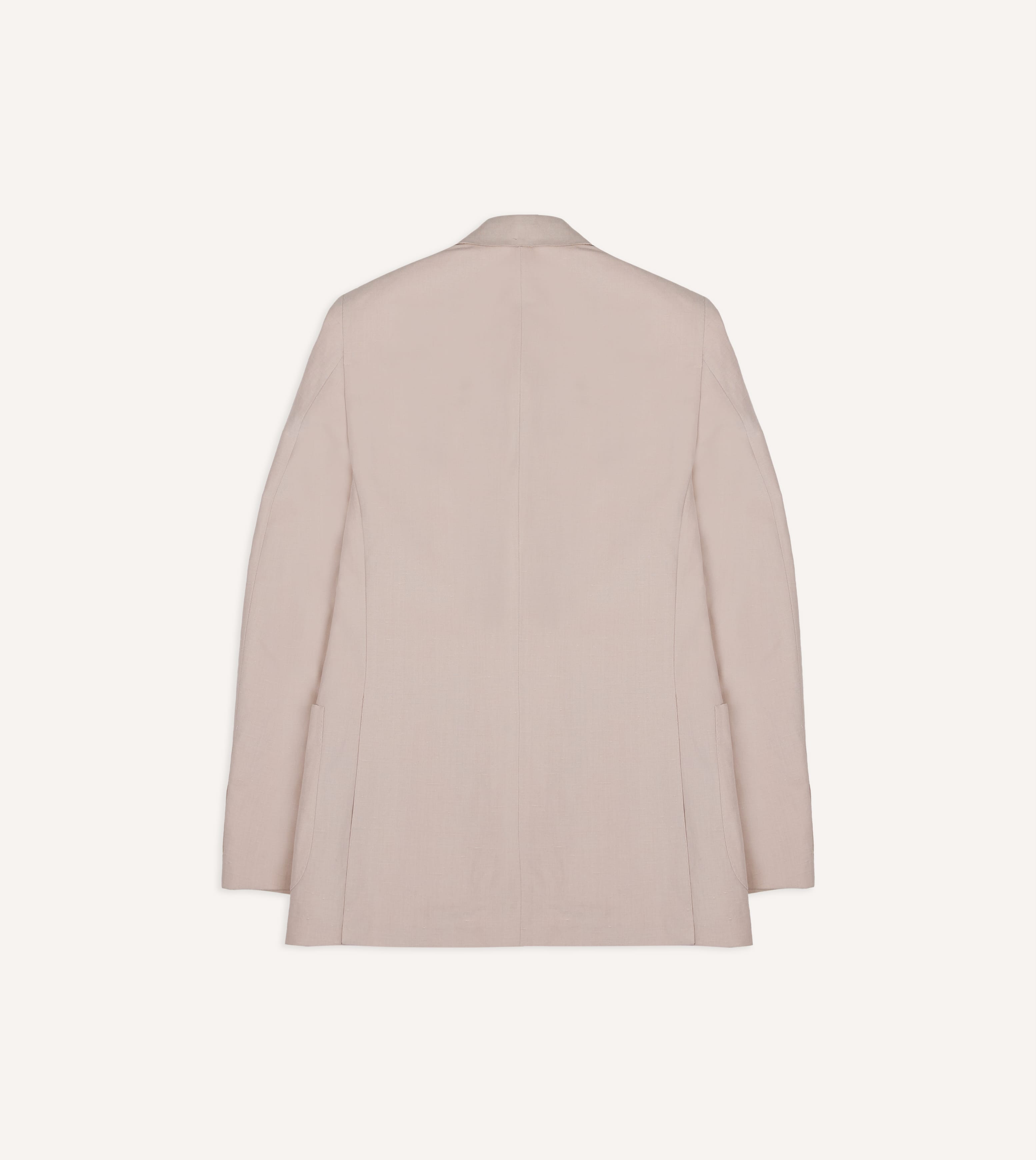 Pink Tussah Silk-Linen Double-Breasted Tailored Jacket