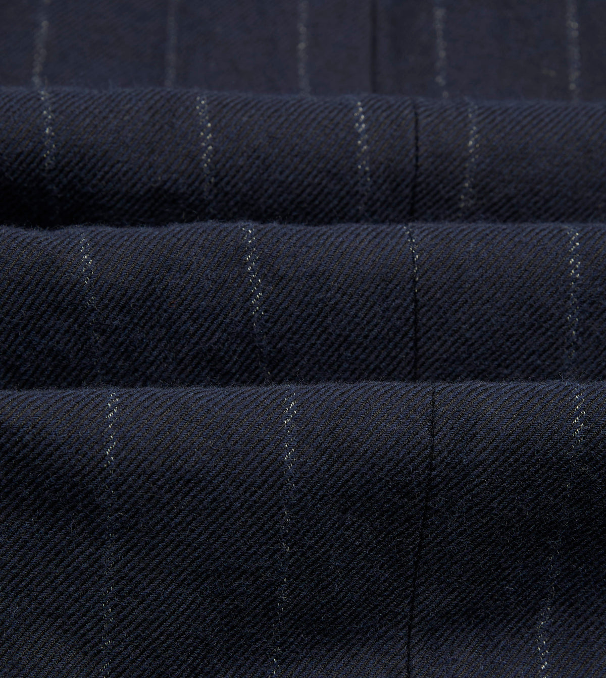 Navy Pinstripe Wool-Cotton Double-Breasted Tailored Jacket