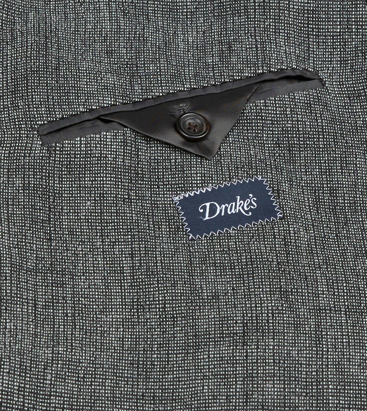 Grey Nailhead Linen-Wool Double-Breasted Tailored Jacket