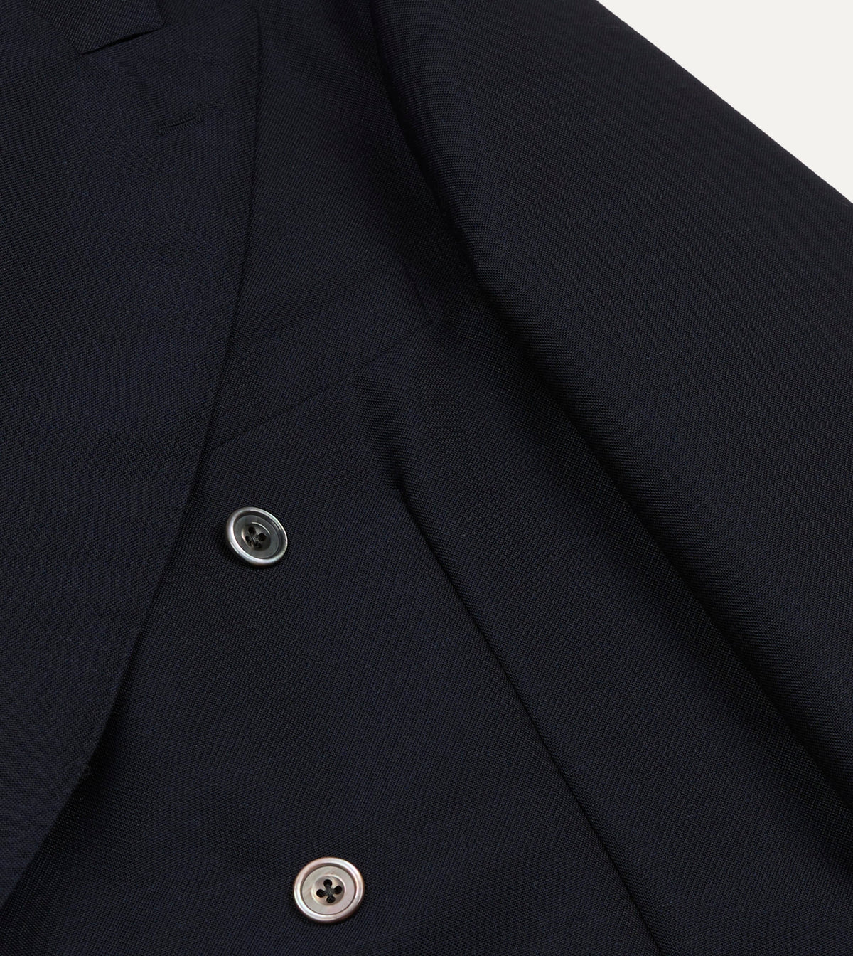 Navy Wool-Mohair Double-Breasted Travel Blazer