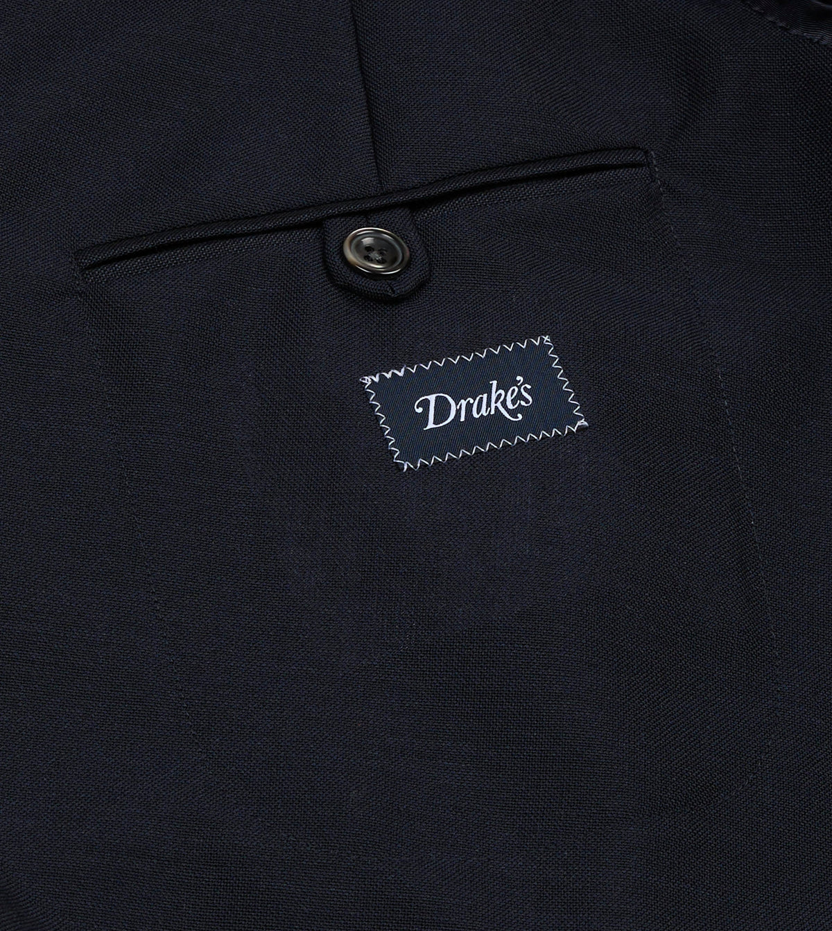 Navy Wool-Mohair Double-Breasted Travel Blazer