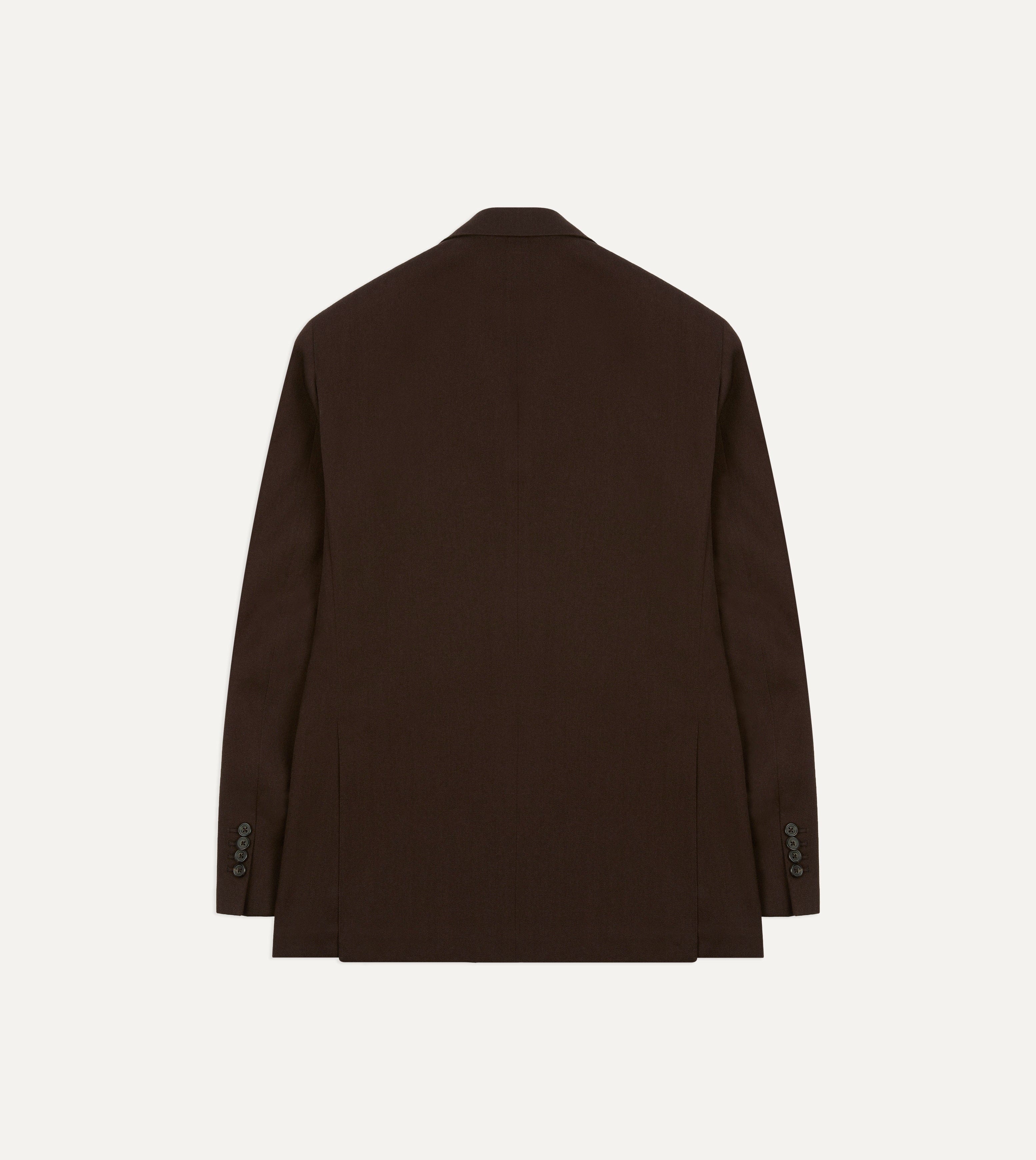 Brown Wool-Cotton Tailored Jacket