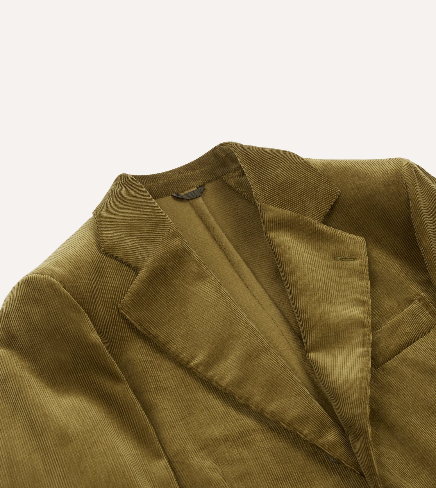 Olive Green Mid-Wale Cotton Corduroy Tailored Jacket