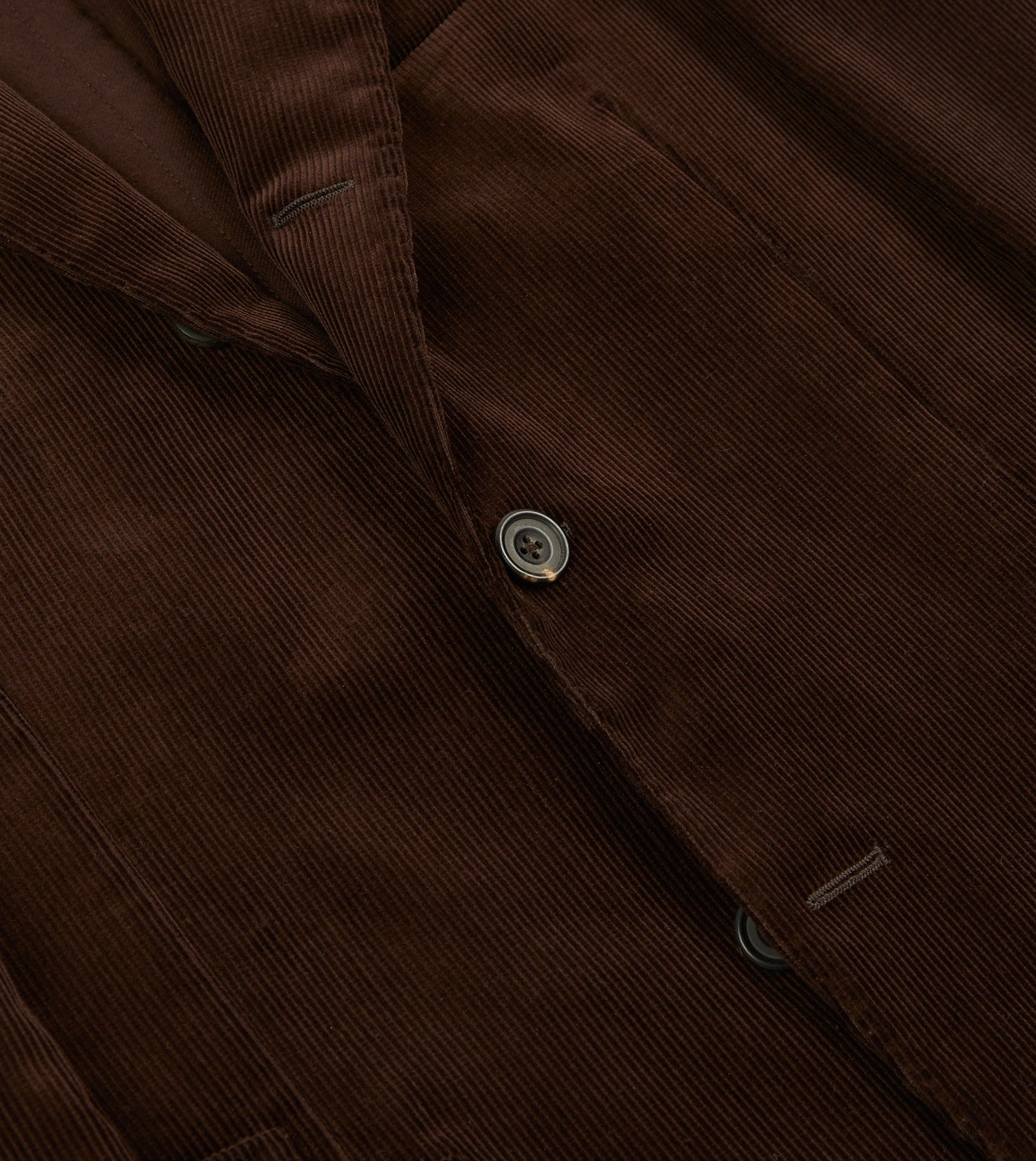 Brown Mid-Wale Cotton Corduroy Tailored Jacket