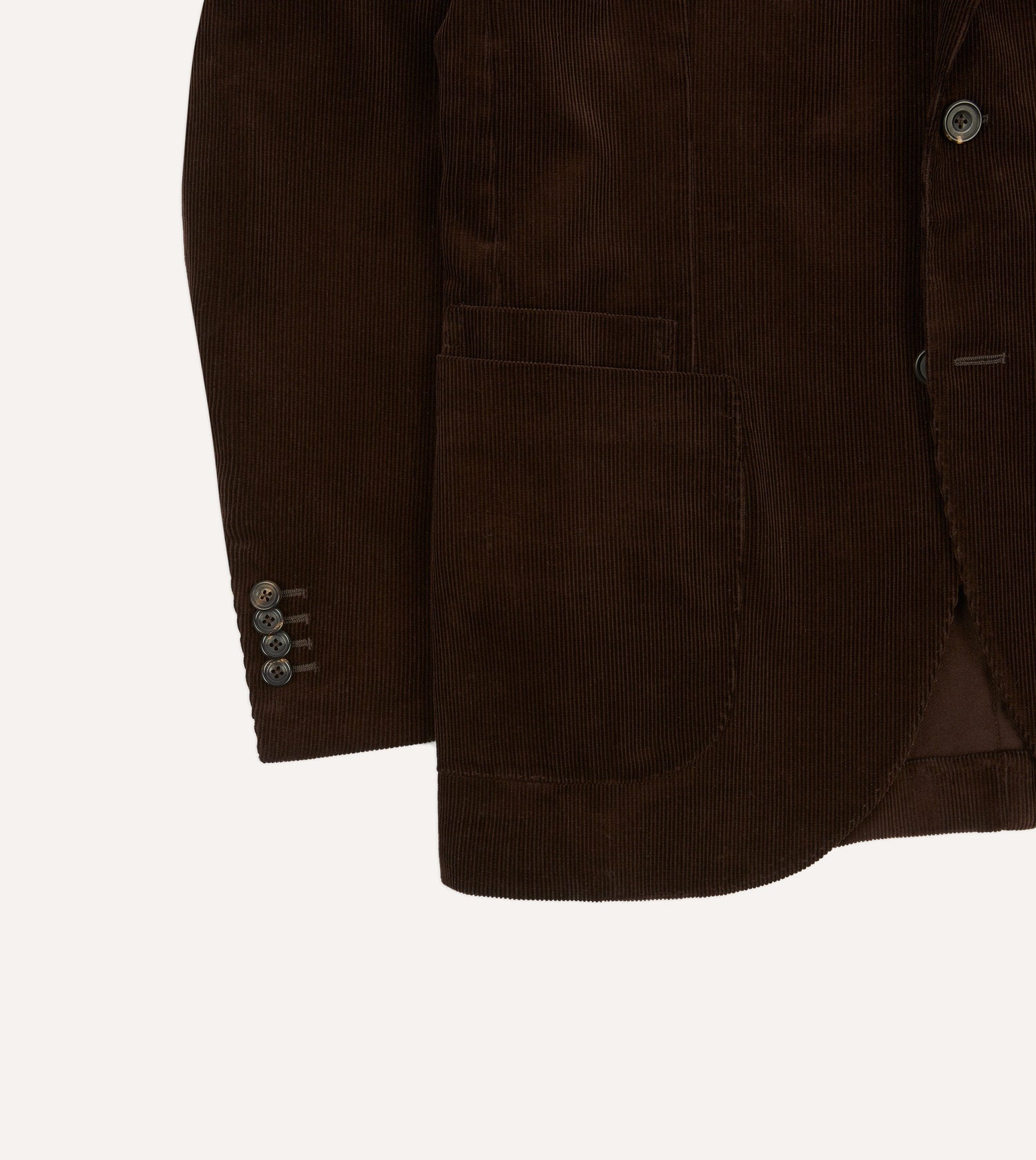 Brown Mid-Wale Cotton Corduroy Tailored Jacket