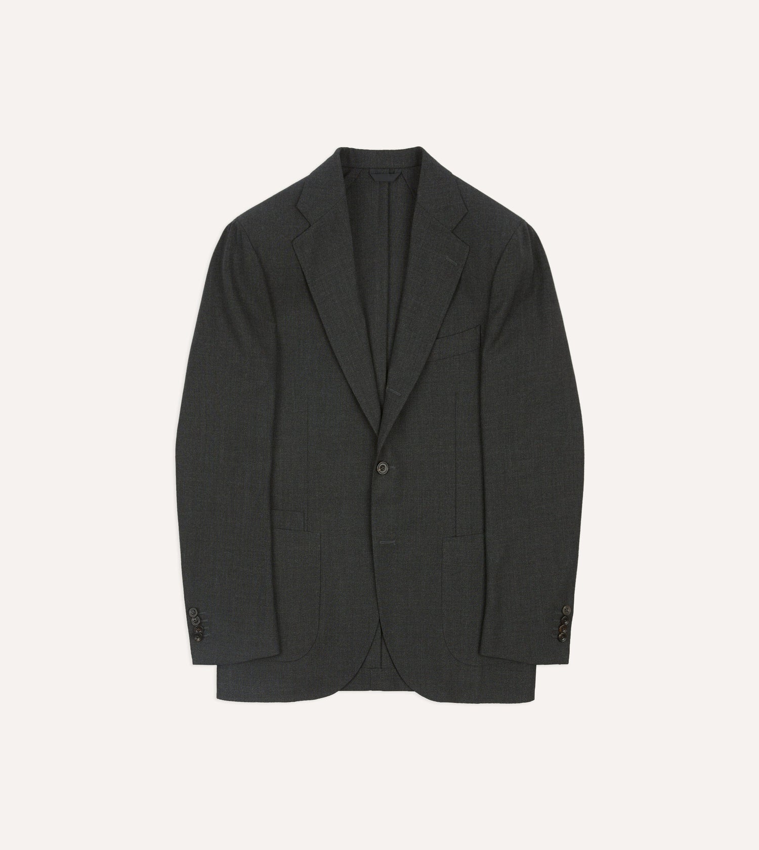 Charcoal Tropical Wool Tailored Jacket