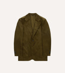 Olive Green Mid-Wale Cotton Corduroy Tailored Jacket