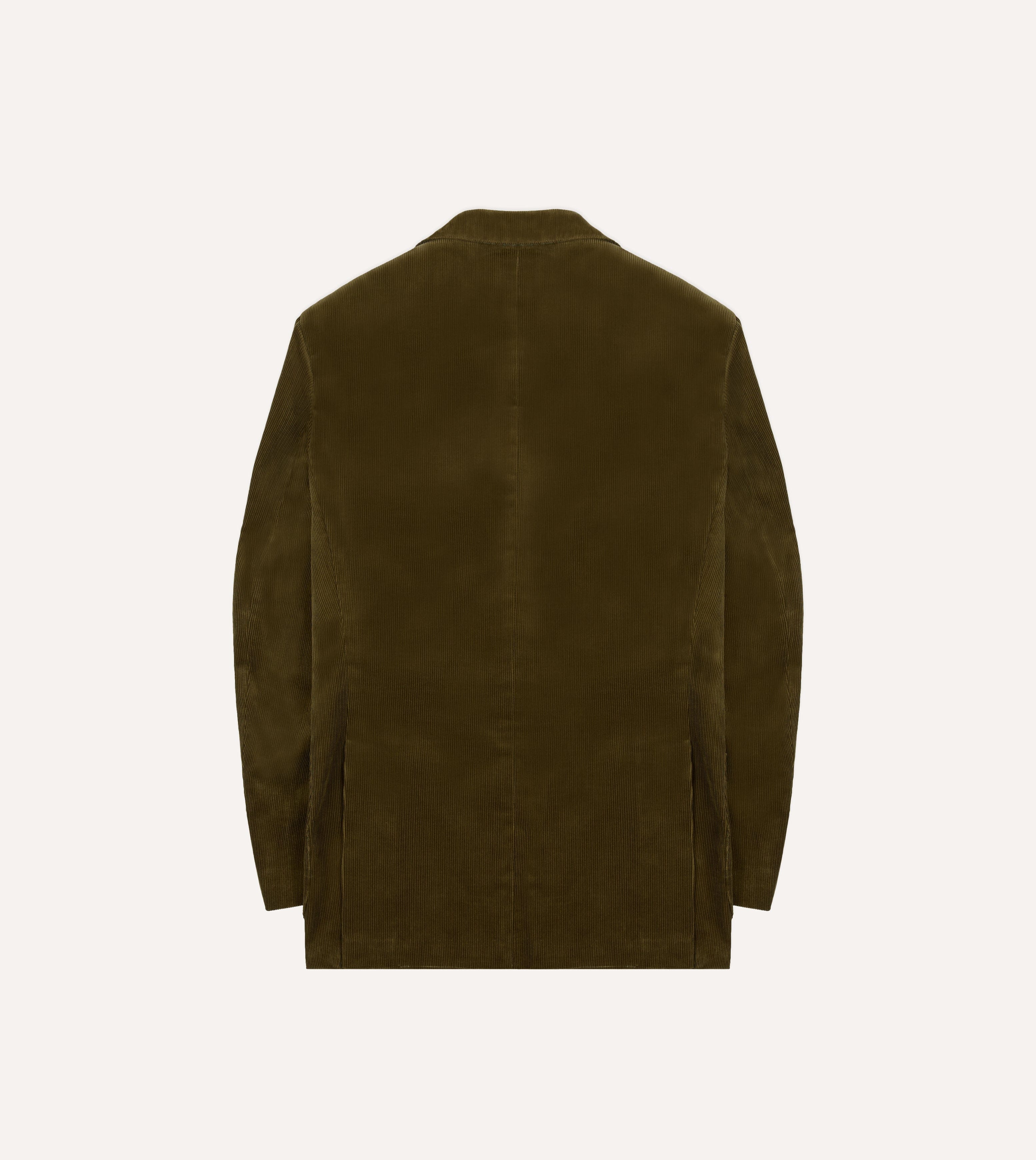 Olive Green Mid-Wale Cotton Corduroy Tailored Jacket