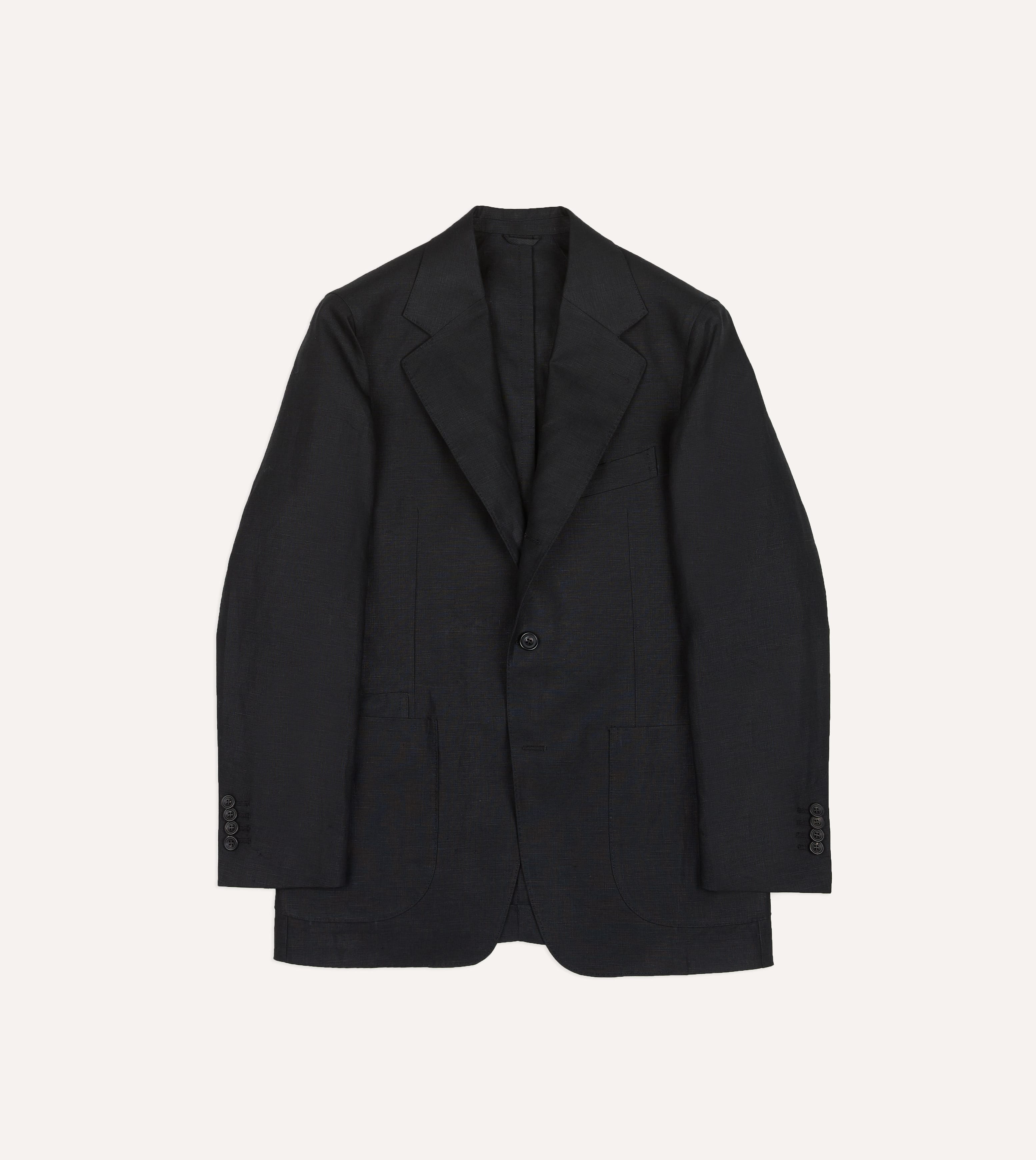 Black Irish Linen Tailored Jacket