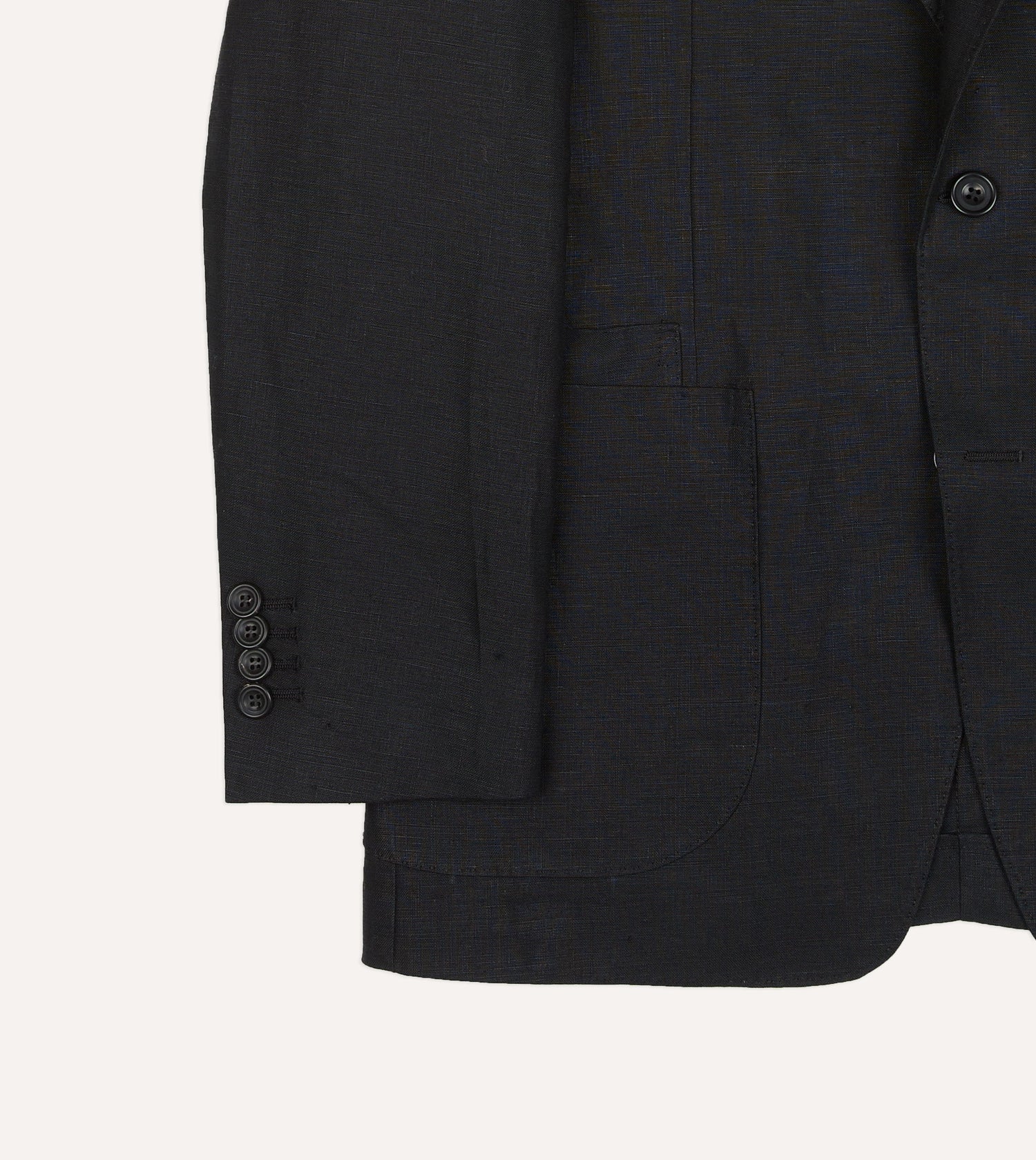 Black Irish Linen Tailored Jacket