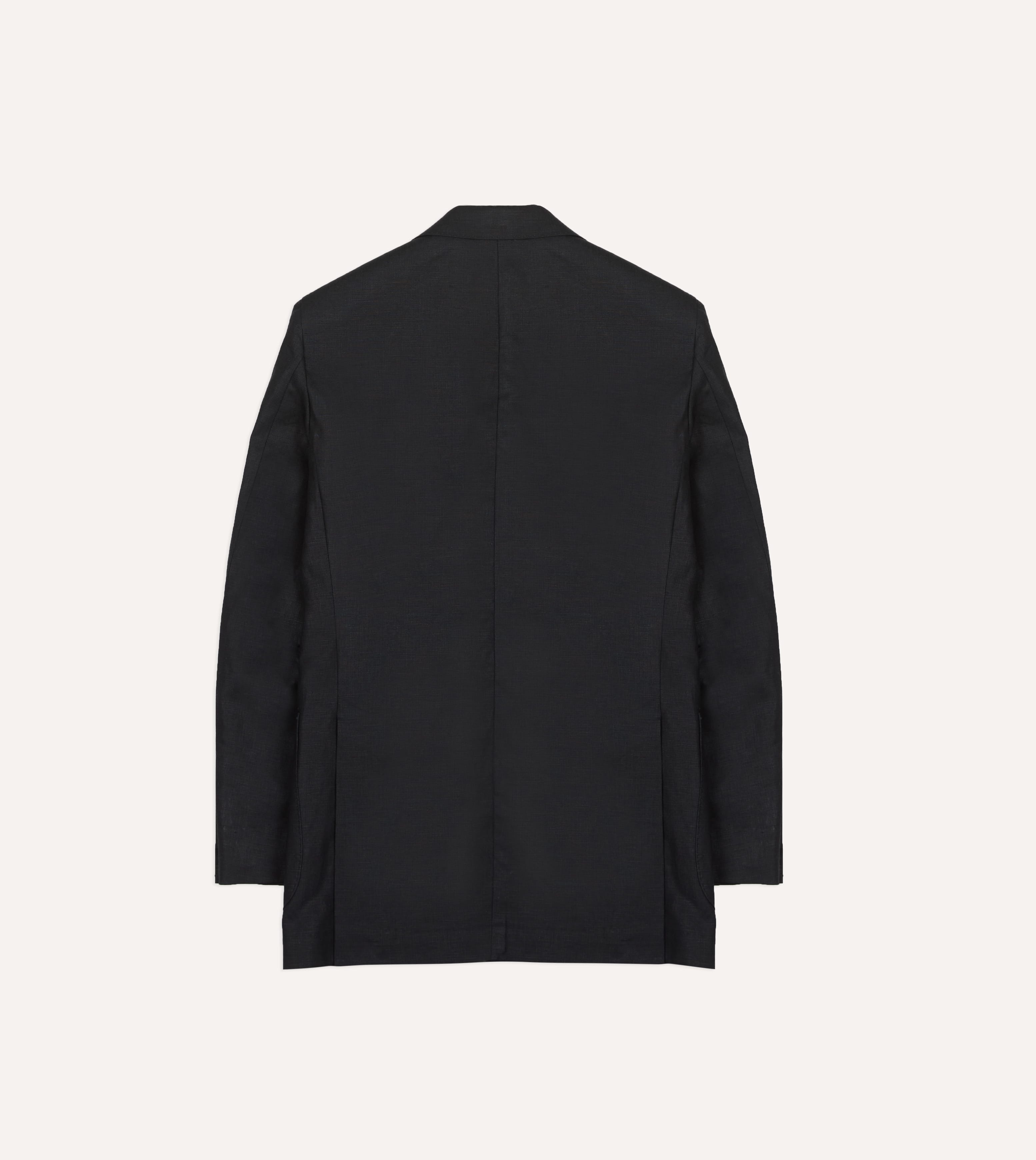 Black Irish Linen Tailored Jacket