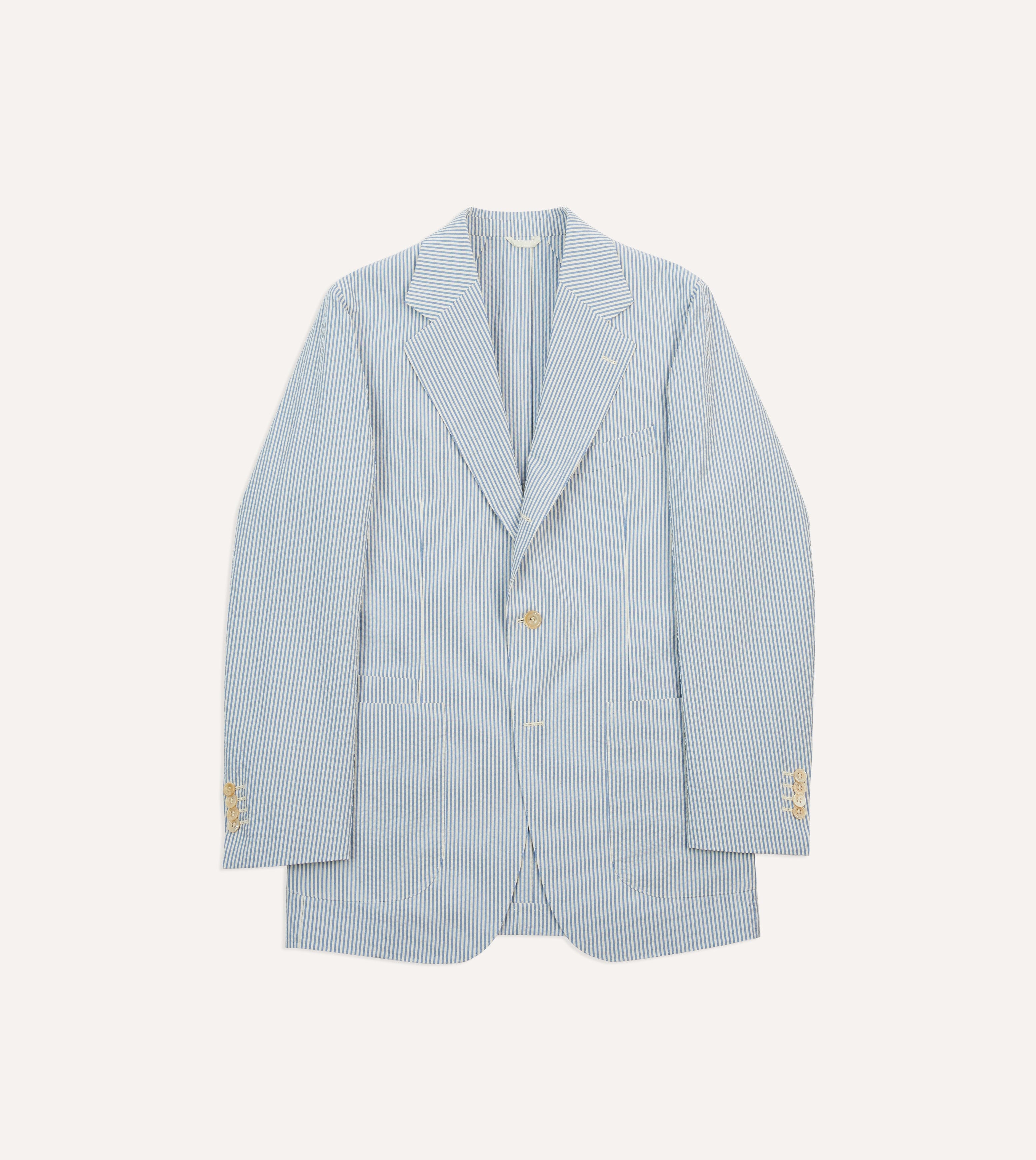 Seersucker Cotton Tailored Jacket