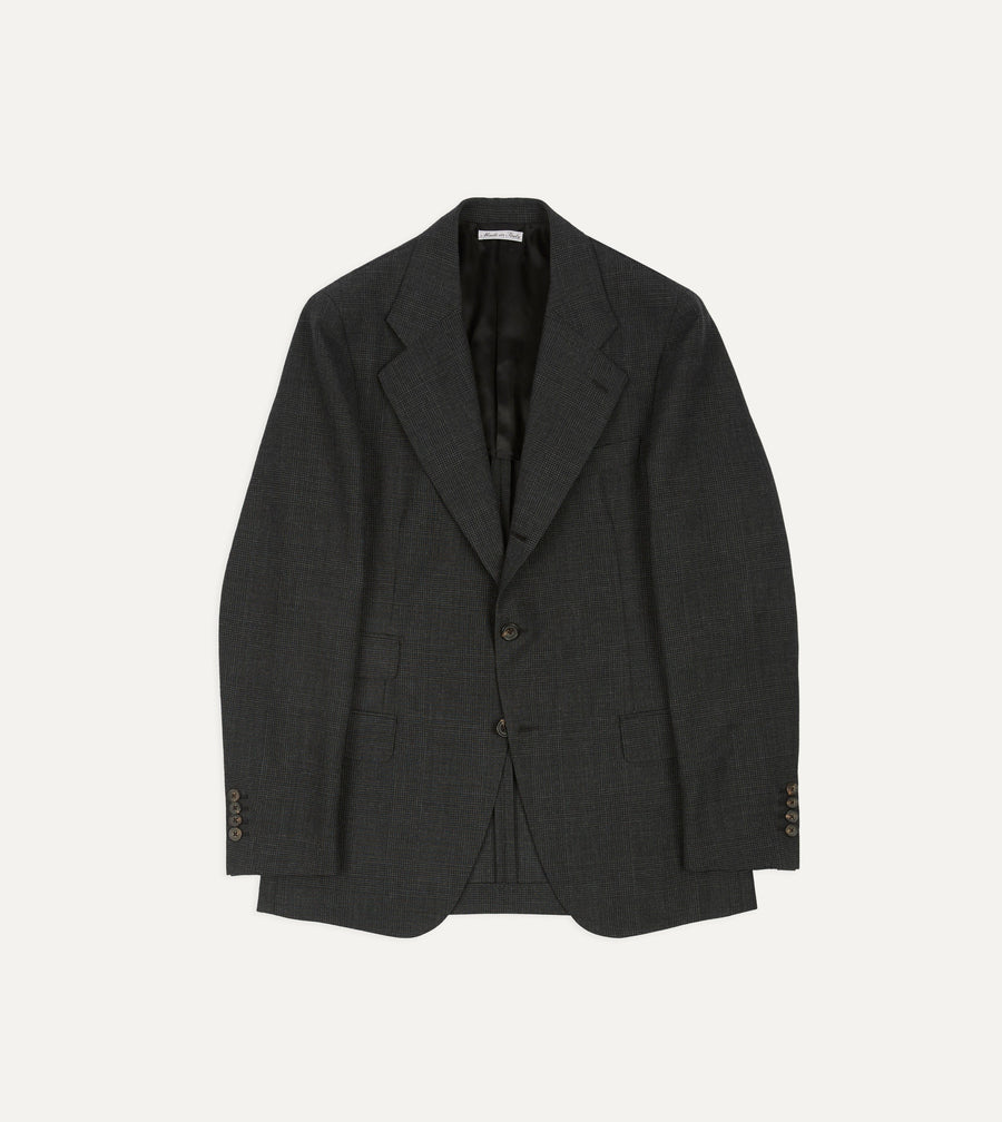 Grey Prince of Wales Check Fresco® Wool Tailored Jacket
