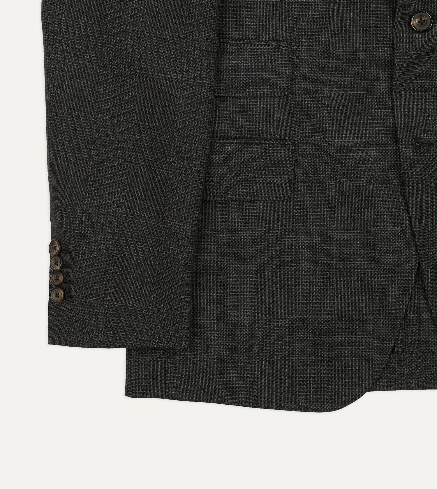 Grey Prince of Wales Check Fresco® Wool Tailored Jacket