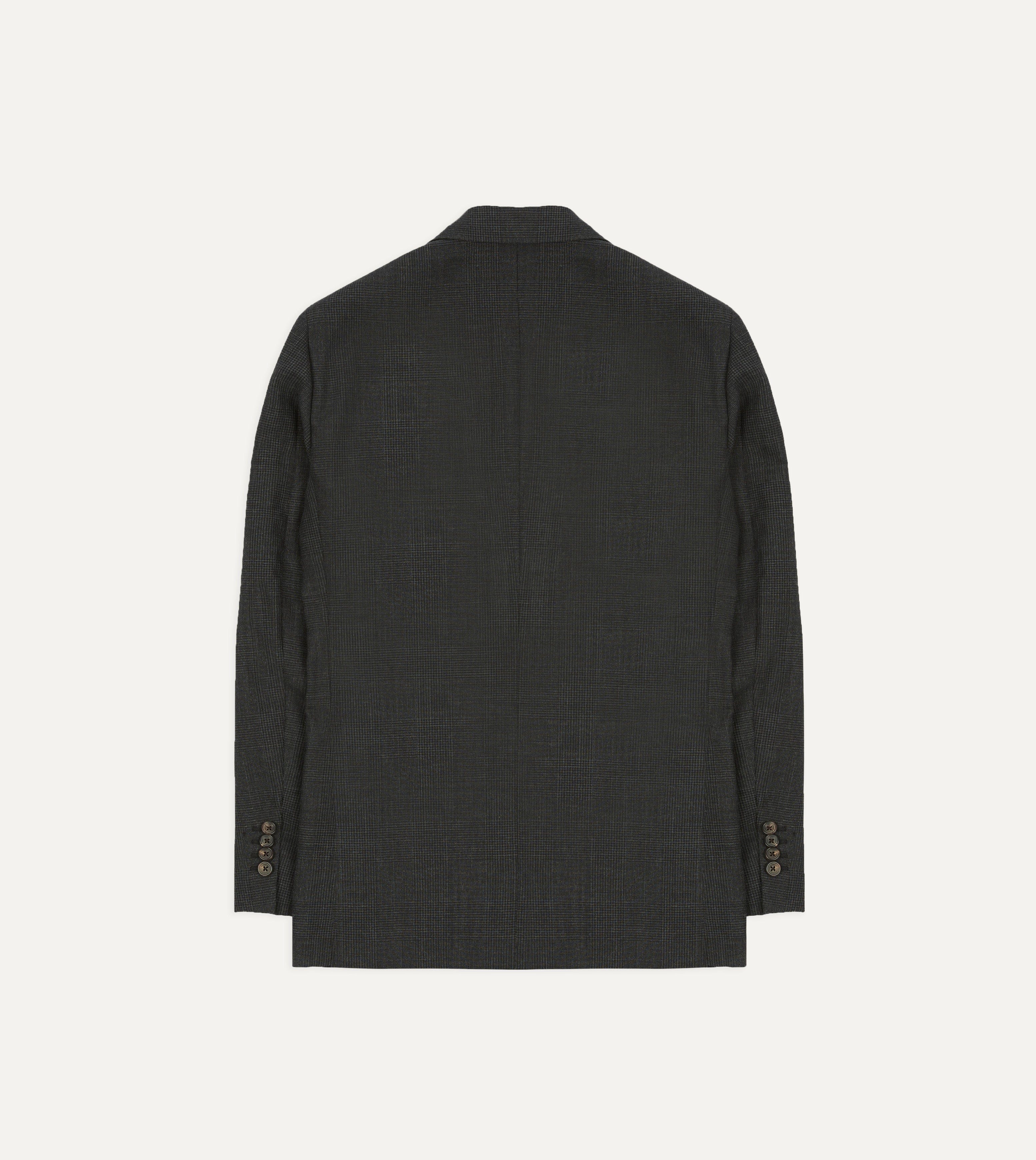 Grey Prince of Wales Check Fresco® Wool Tailored Jacket