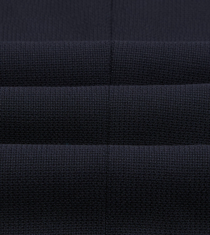 Navy Wool Open Weave Travel Blazer