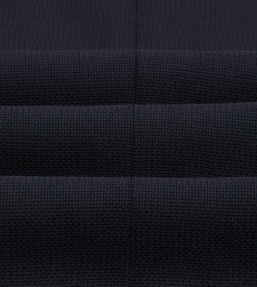 Navy Wool Open Weave Travel Blazer