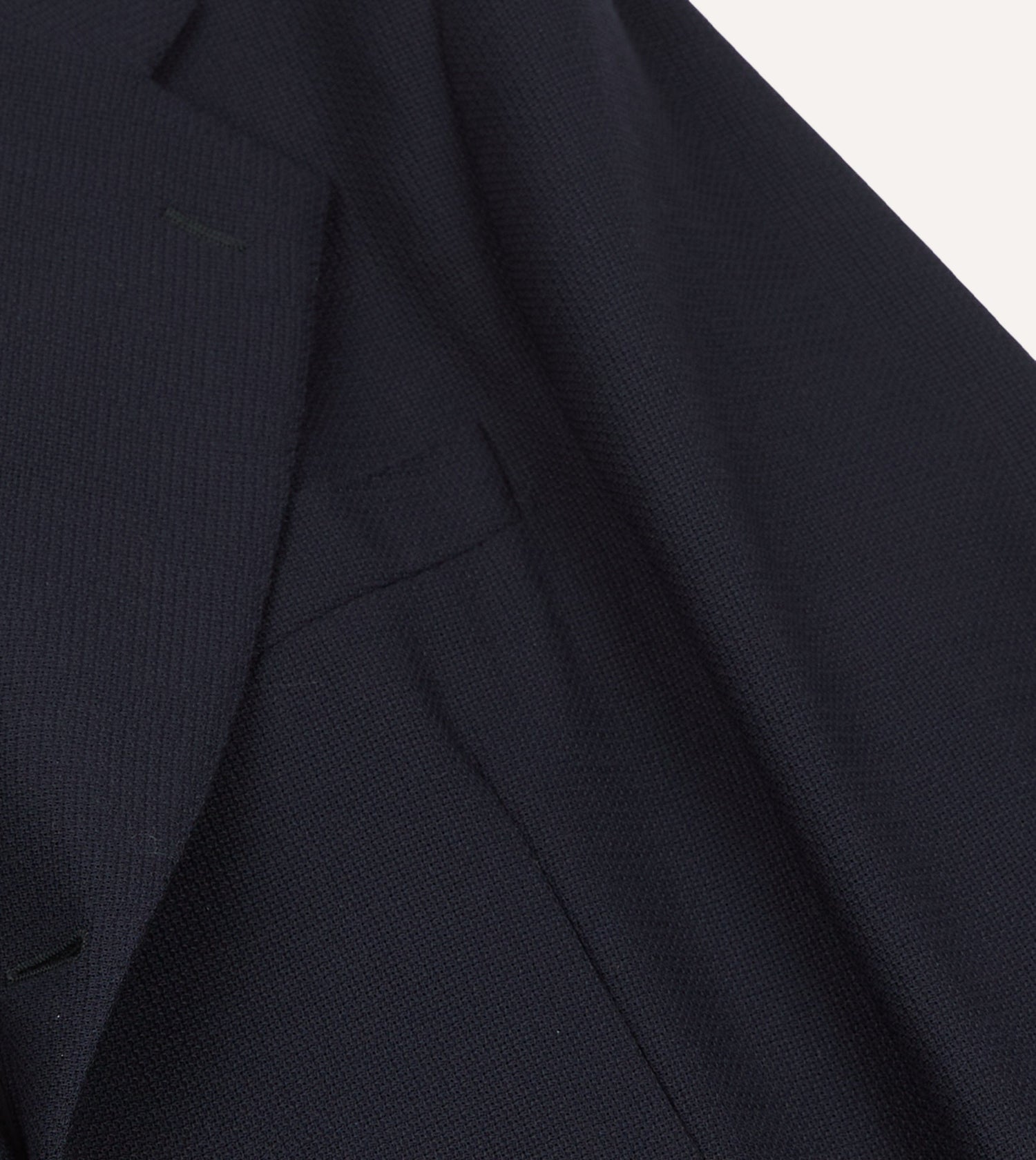 Navy Wool Open Weave Travel Blazer