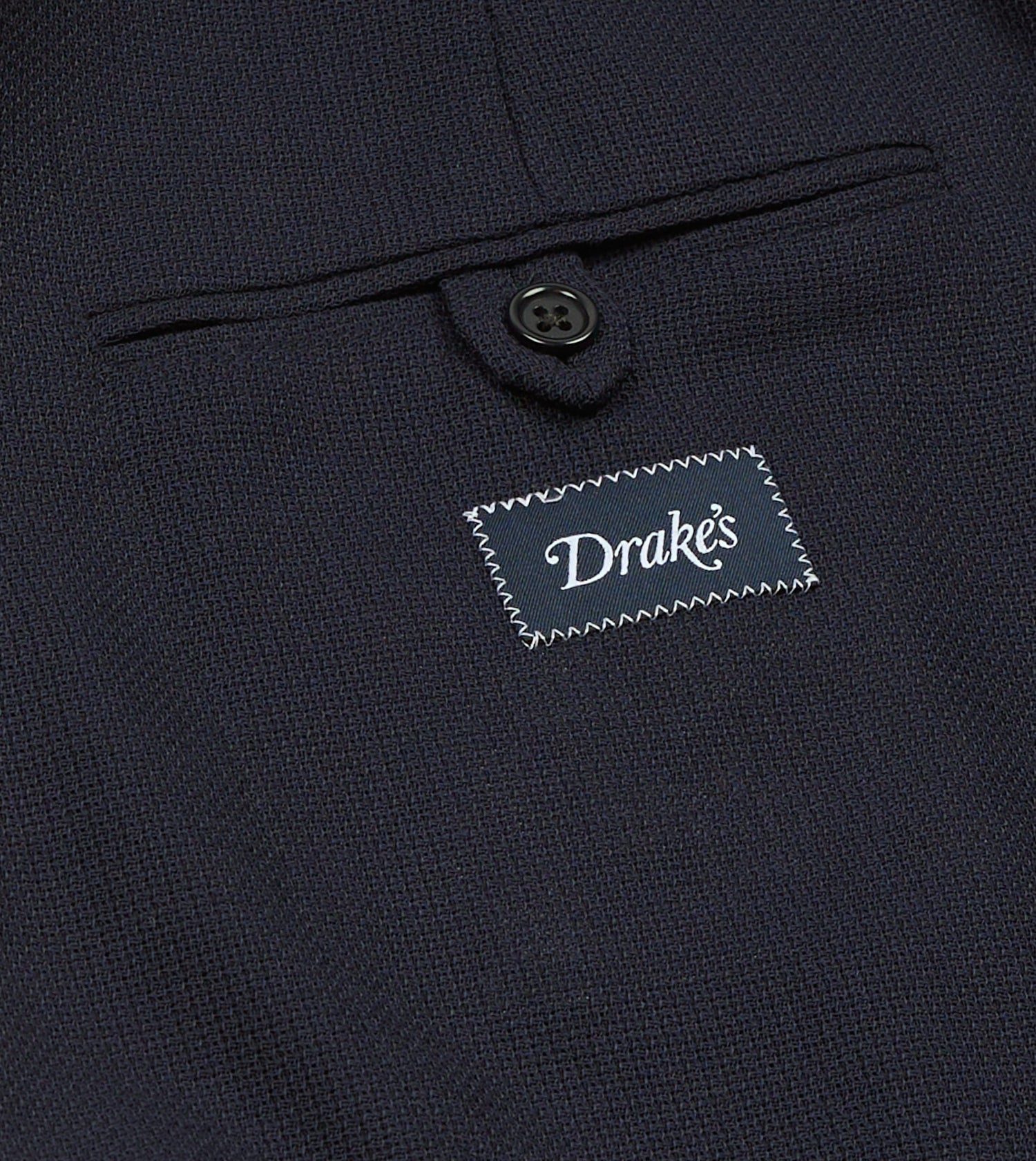 Navy Wool Open Weave Travel Blazer