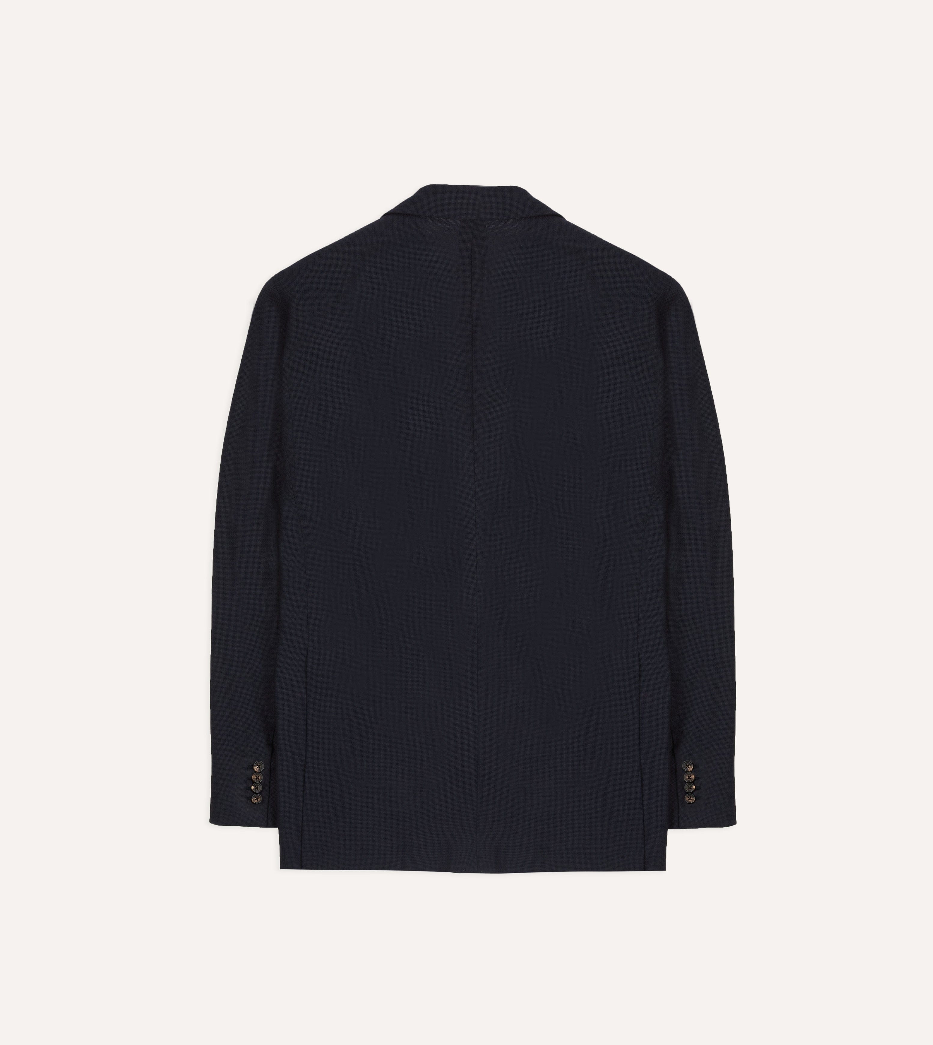 Navy Wool Open Weave Travel Blazer