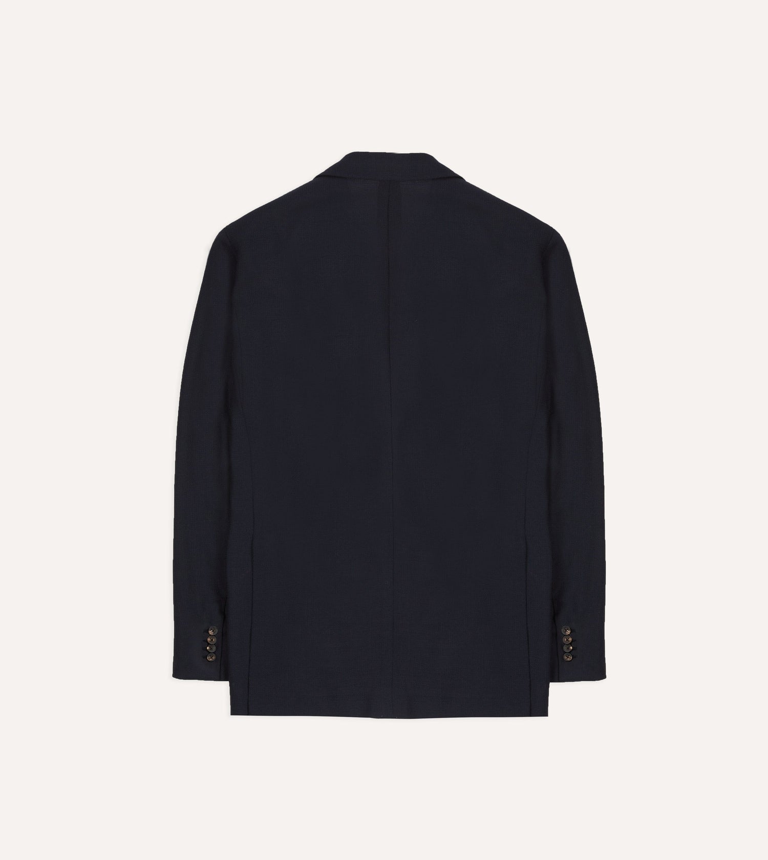 Navy Wool Open Weave Travel Blazer