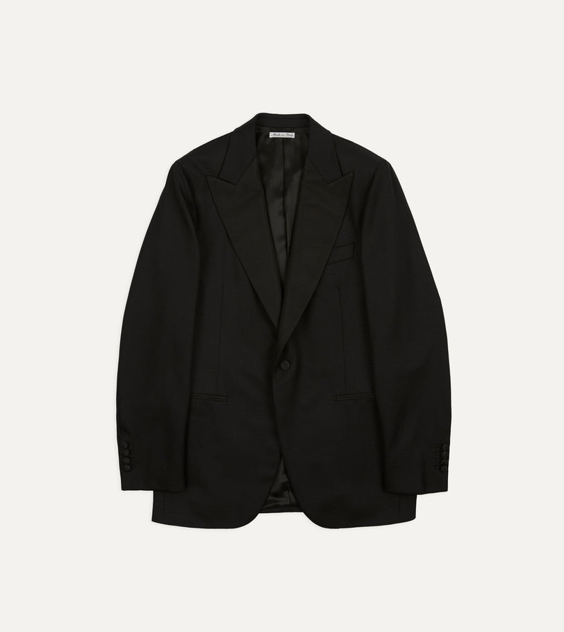 Black Barathea Wool Dinner Jacket