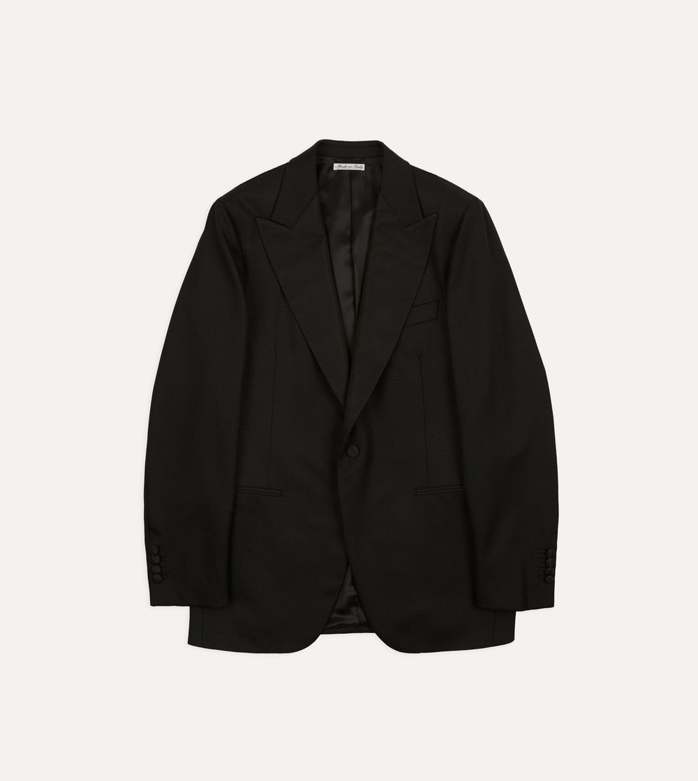 Black Barathea Wool Dinner Jacket