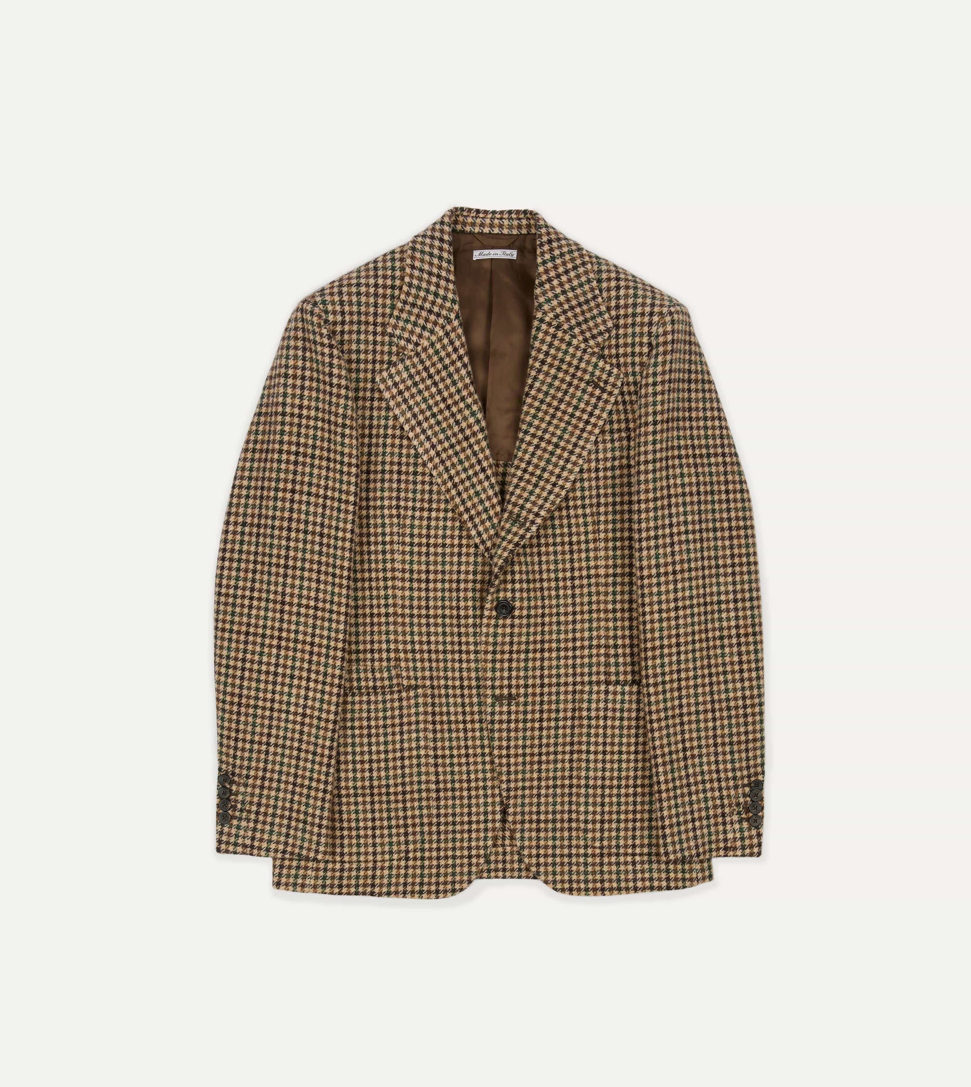 スーツ 50's style gun club check Brown Gun Club Check Tweed Blazer – Drakes