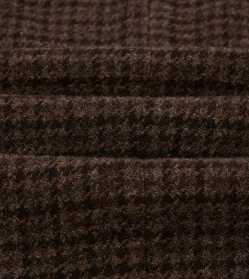 Brown Houndstooth Check Tweed Blazer