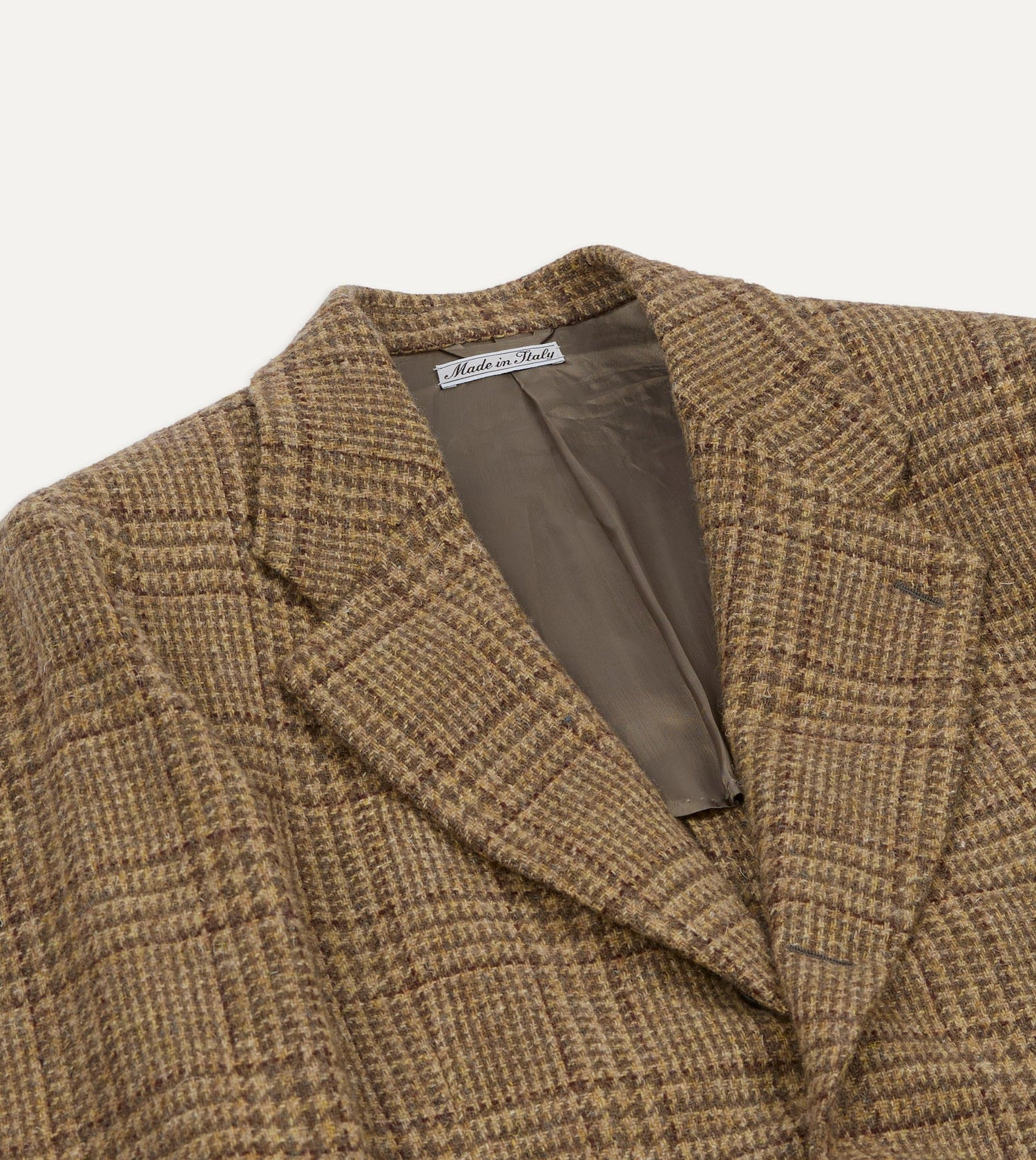 Beige Prince of Wales Check Tweed Blazer