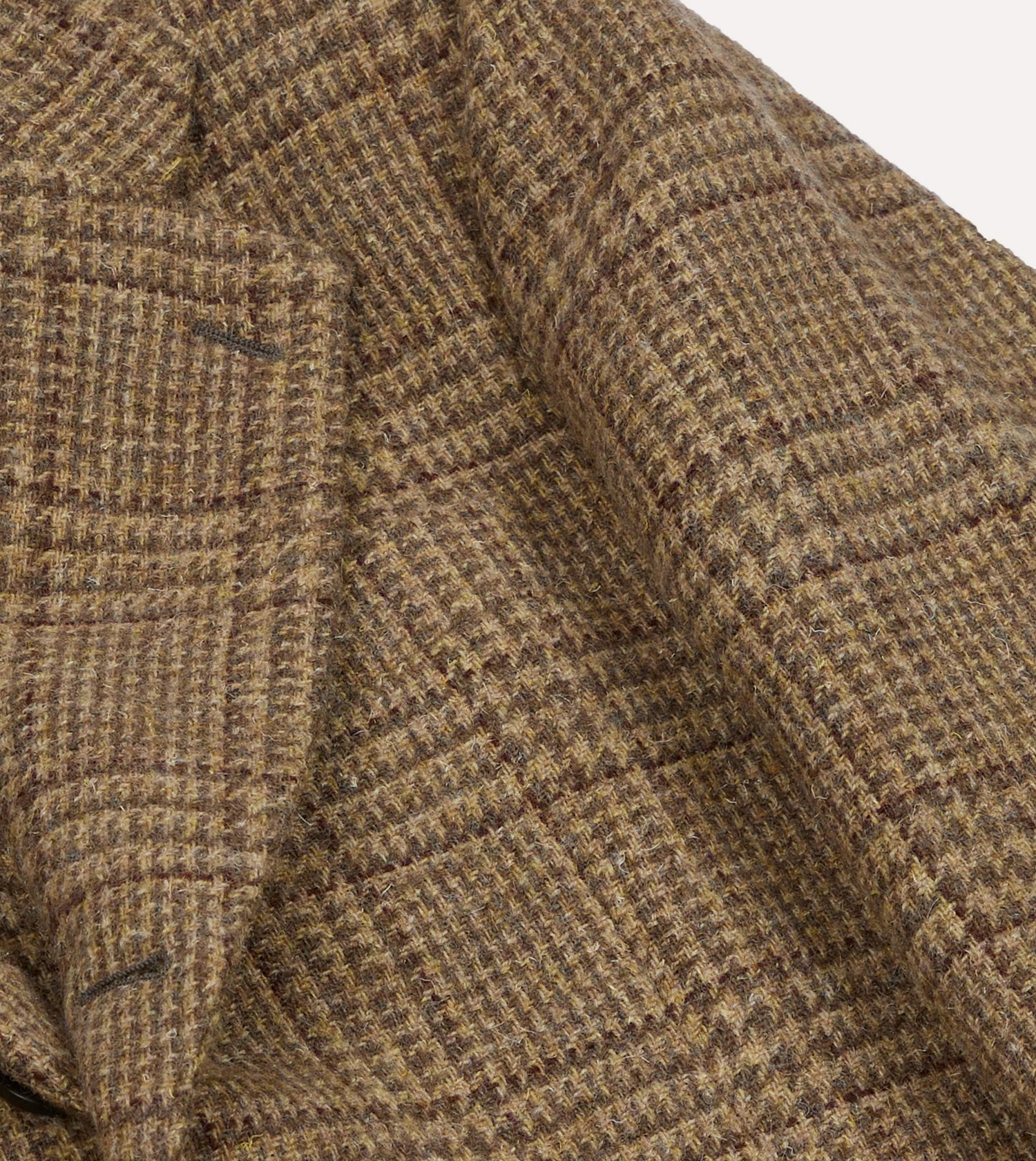 Beige Prince of Wales Check Tweed Blazer