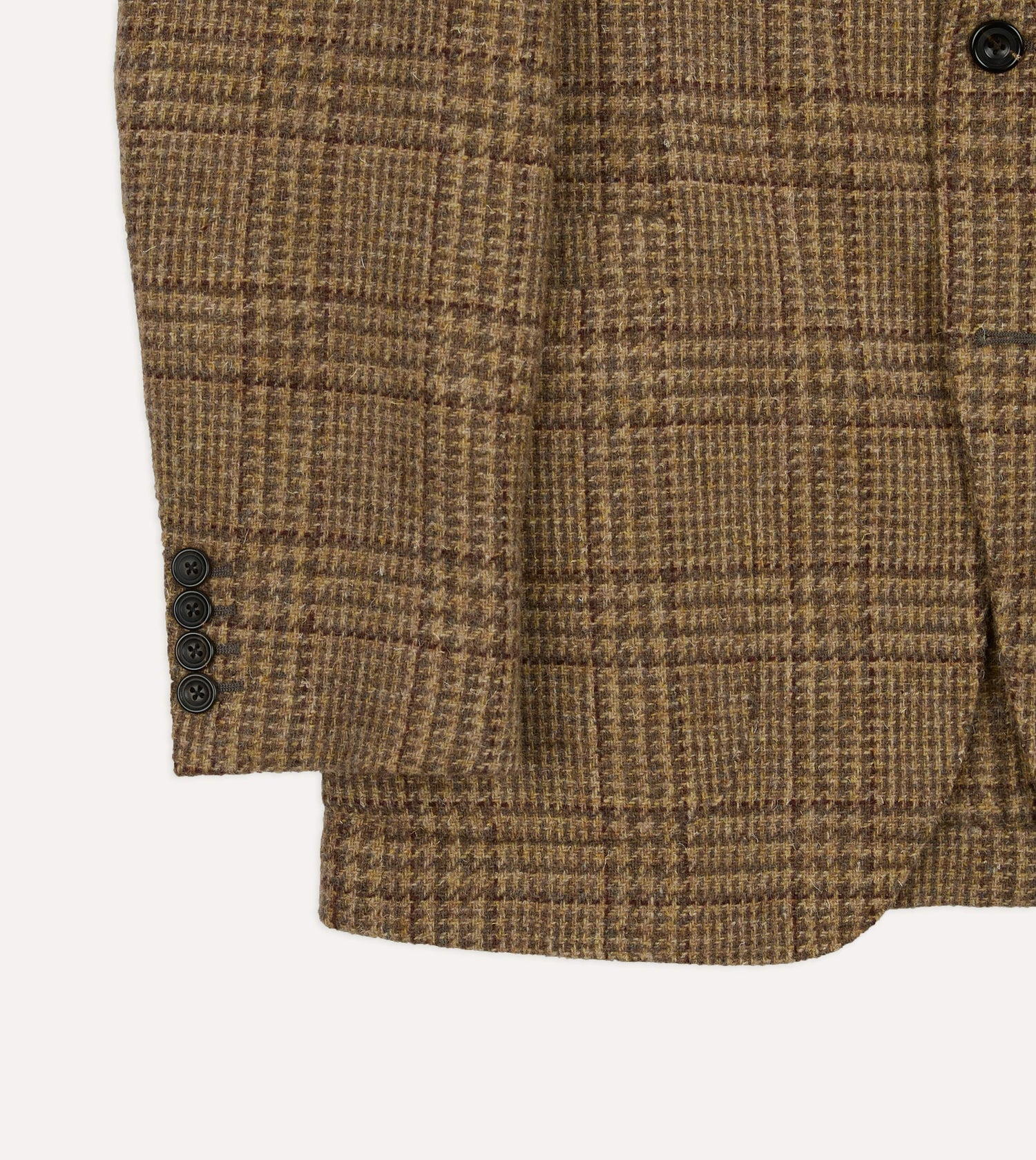 Beige Prince of Wales Check Tweed Blazer