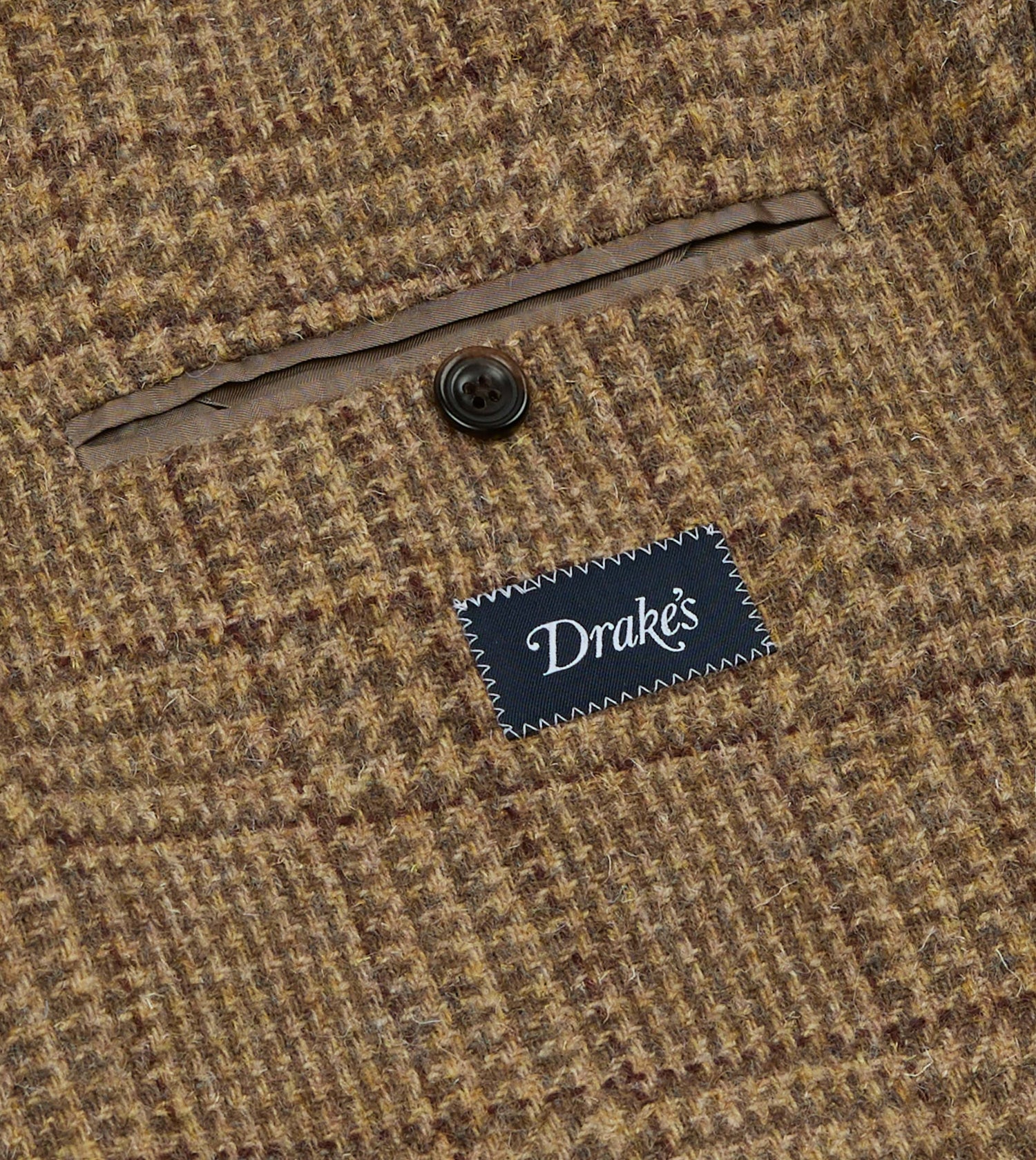 Beige Prince of Wales Check Tweed Blazer