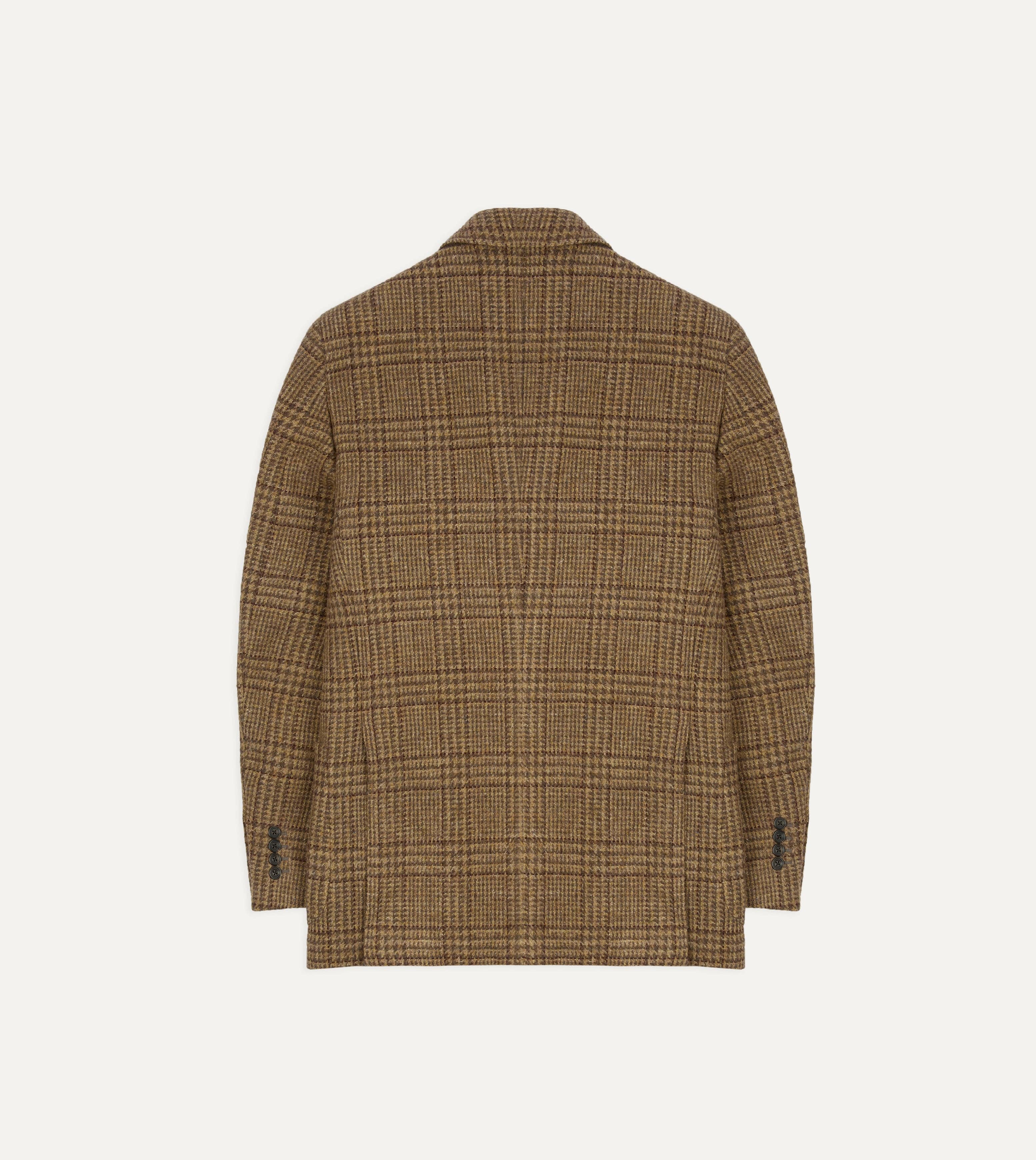 Beige Prince of Wales Check Tweed Blazer