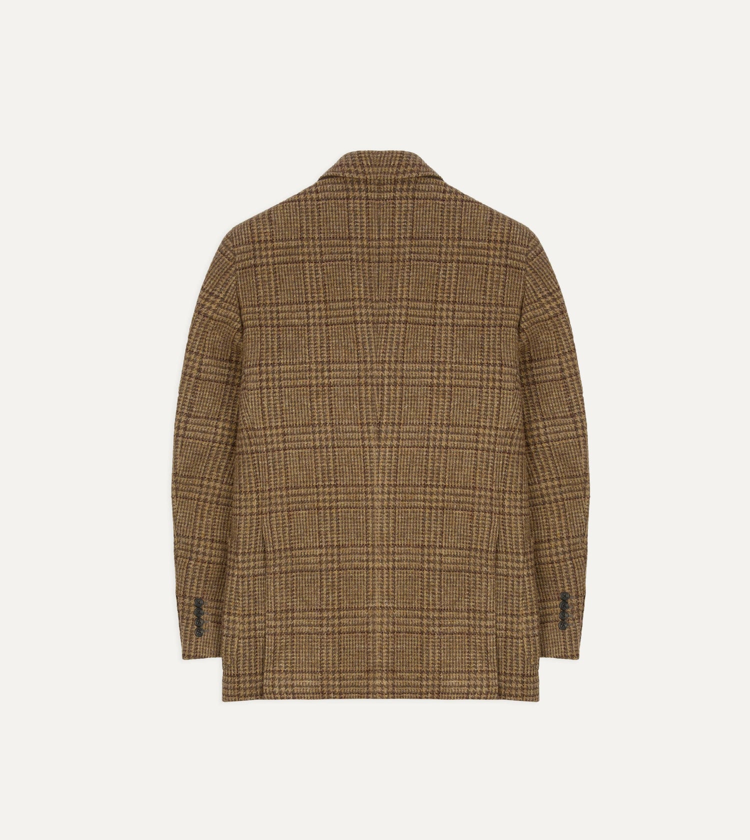 Beige Prince of Wales Check Tweed Blazer