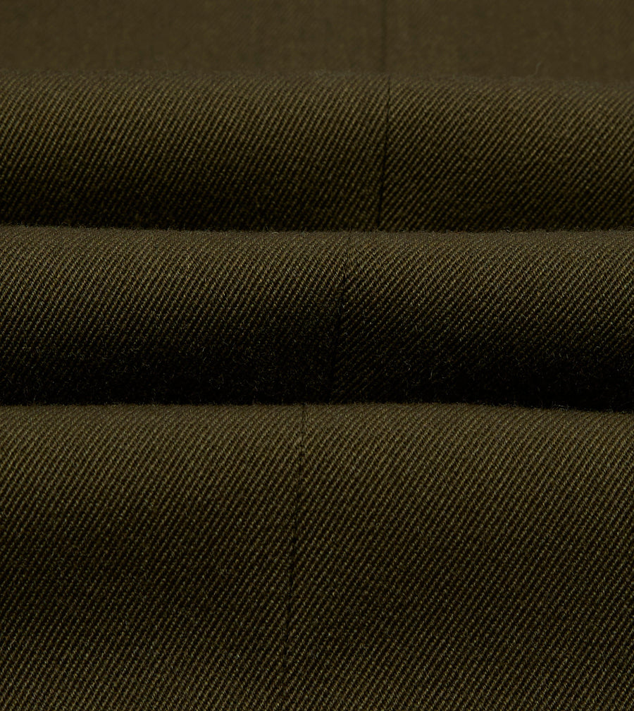 Olive Wool-Cotton Tailored Jacket