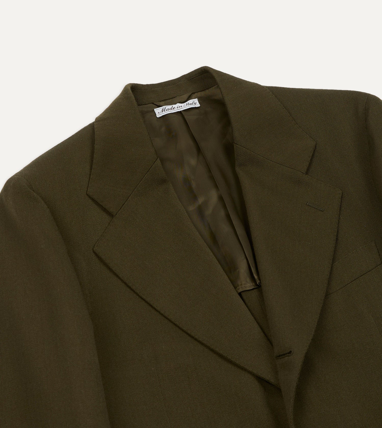 Olive Wool-Cotton Tailored Jacket